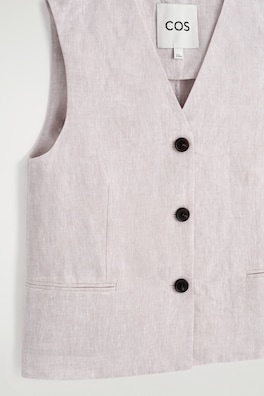 LINEN WAISTCOAT — LIGHT PINK 6