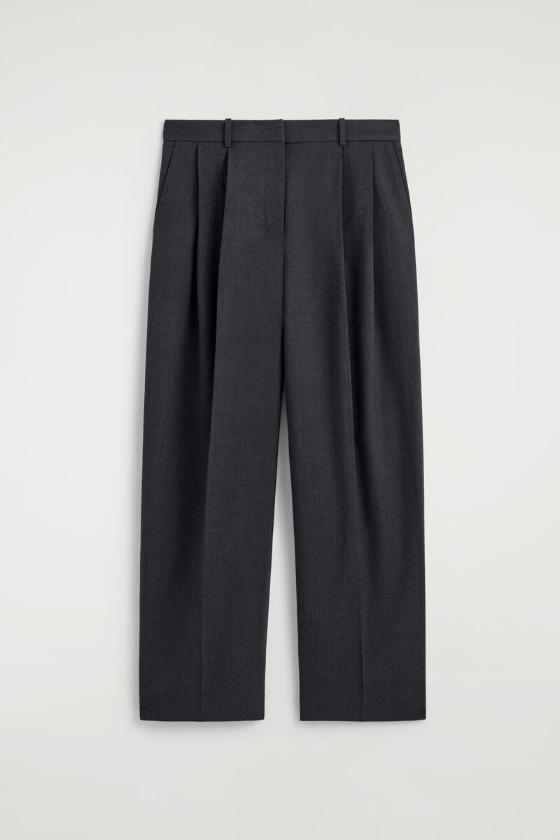 Relaxed Twill Wide-Leg Pants