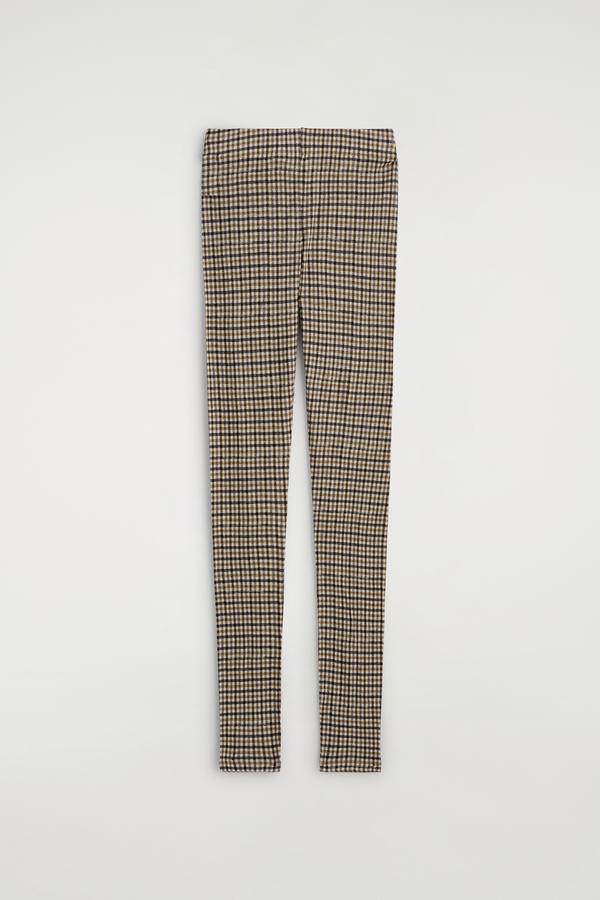 LEGGINGS IN LANA MERINO - BEIGE / QUADRI