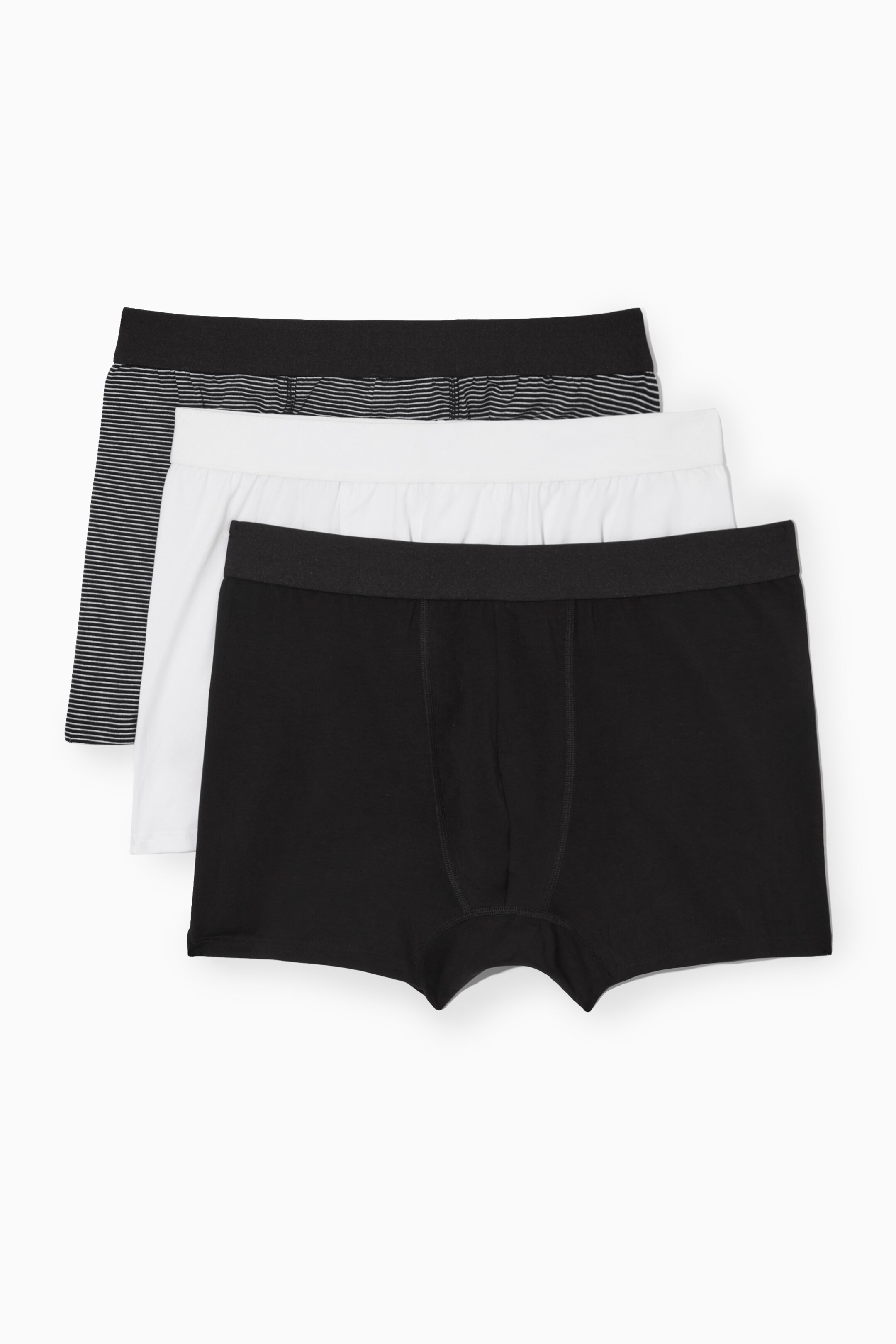 View larger image: 3-PACK LONG BOXER BRIEFS - BLACK / WHITE / STRIPED - Men | H&M GB 1