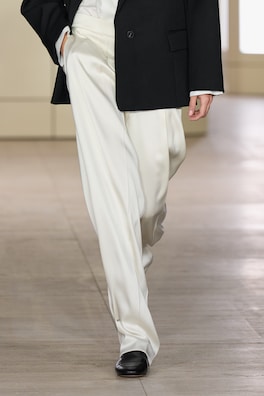 TAILORED MATTE-SATIN BARREL-LEG PANTS — OYSTER 10