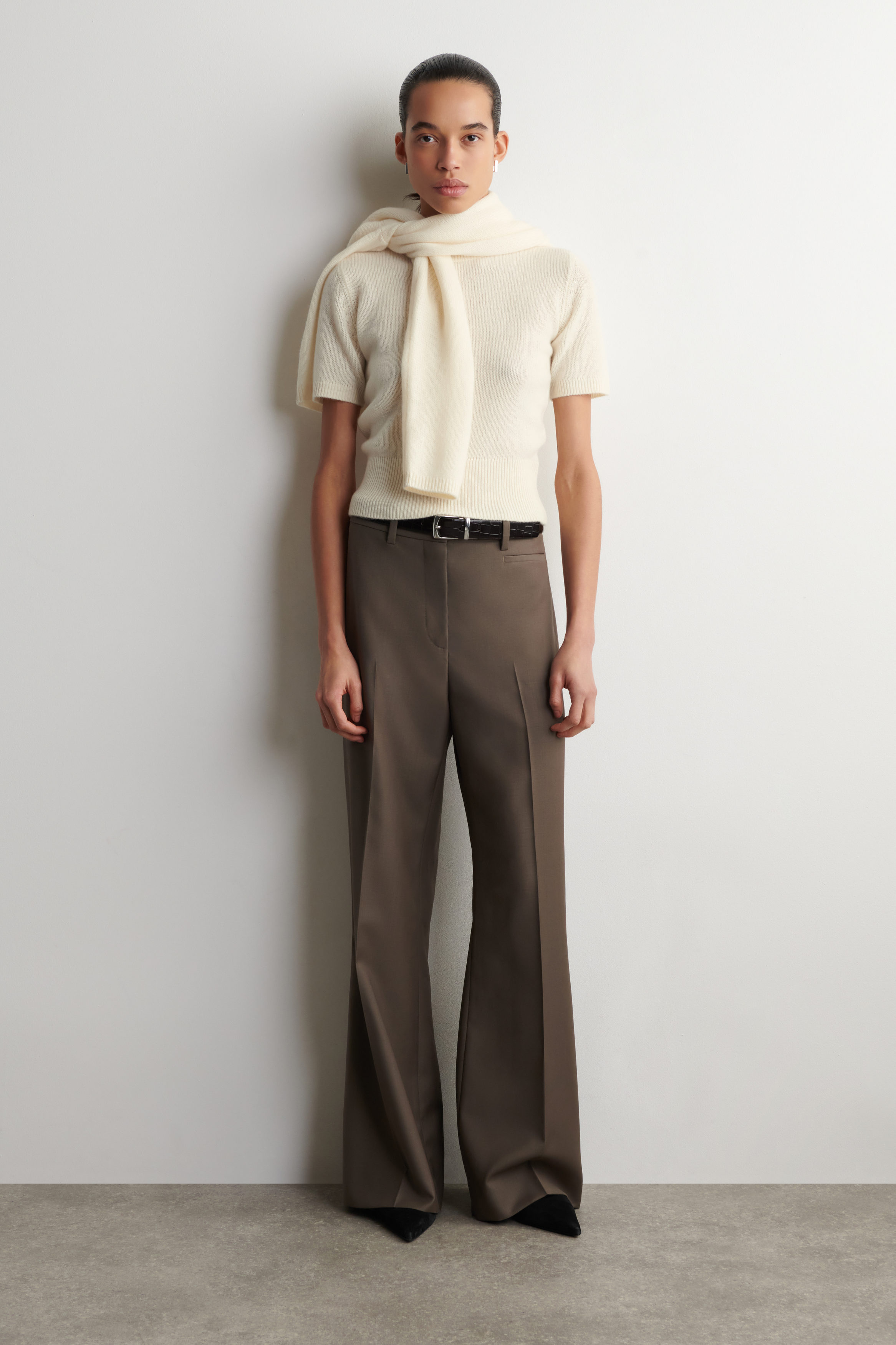 CASHMERE T-SHIRT - CREAM | COS US