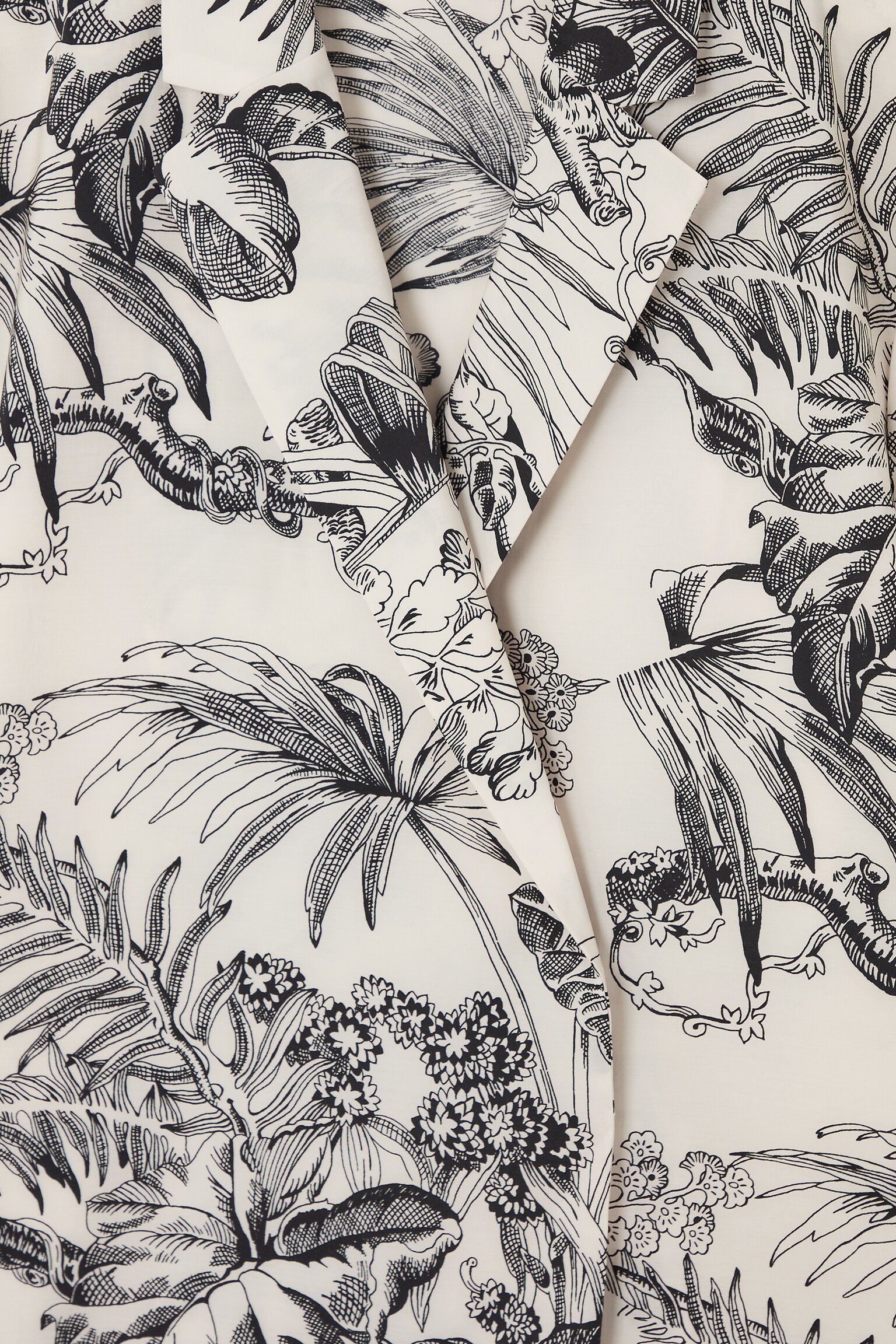 BOTANICAL-PRINT SHORT-SLEEVED BLAZER - BEIGE / BOTANICAL PRINT - 2