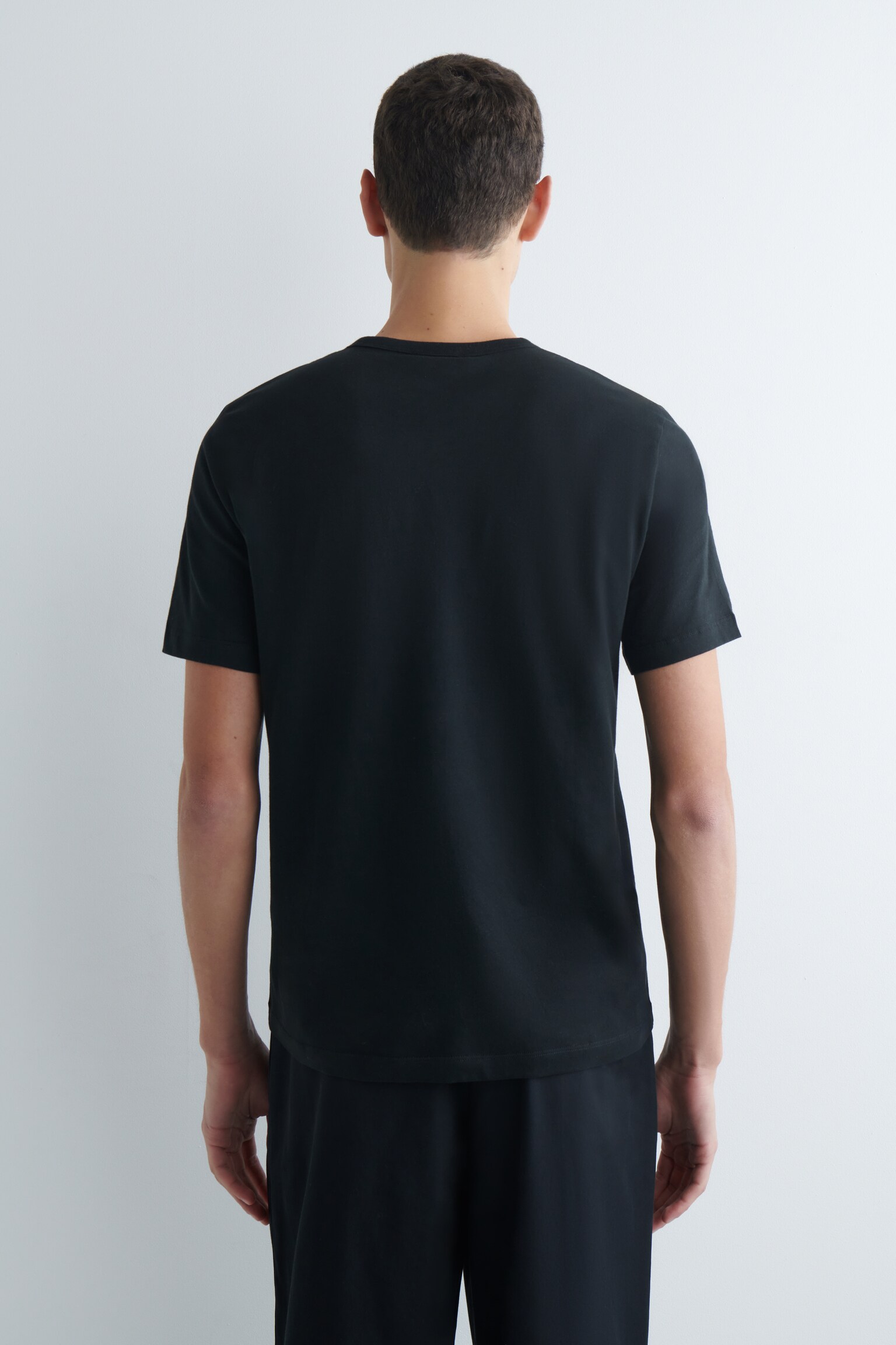 BRUSHED-COTTON T-SHIRT - BLACK/NAVY/WHITE/BEIGE - 6