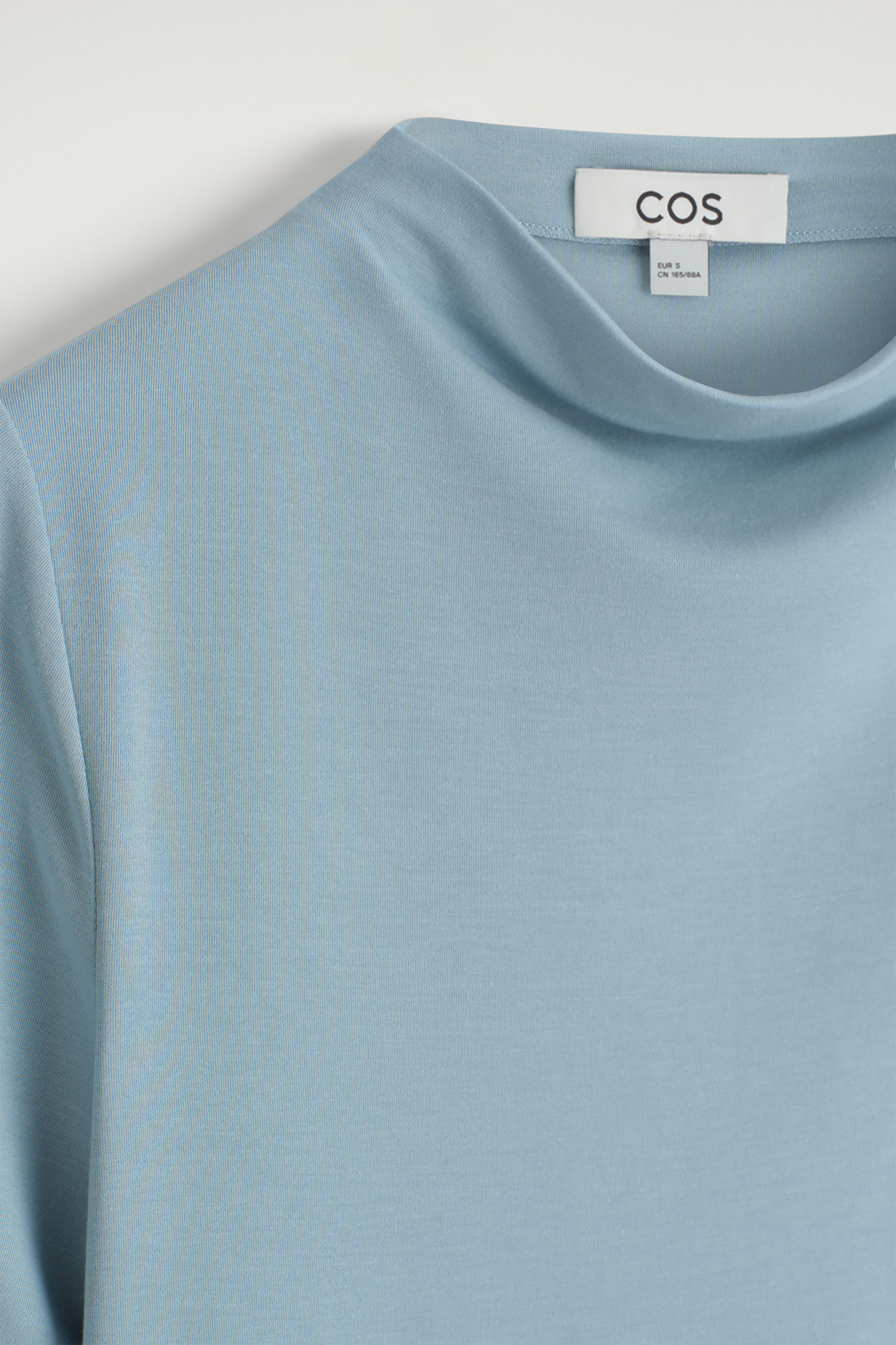 CROPPED JERSEY T-SHIRT - STEEL BLUE | COS