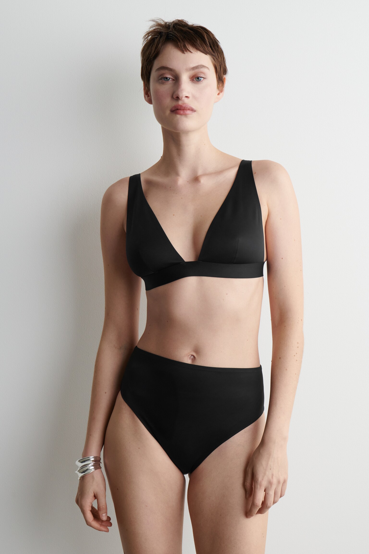 BAS DE BIKINI TAILLE HAUTE EN NÉOPRÈNE - NOIR/KAKI/BORDEAUX - 5