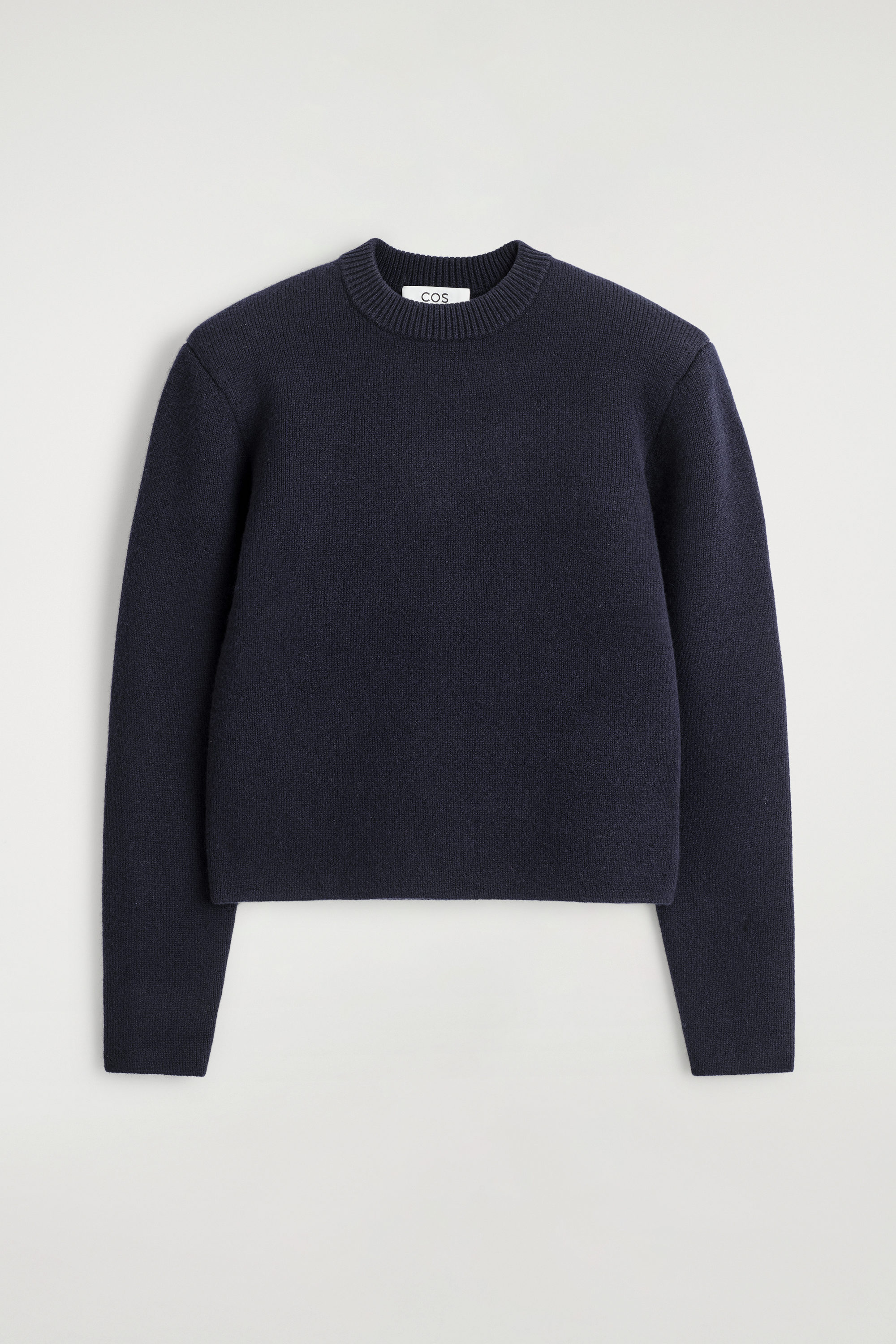 SCULPTED-SHOULDER MERINO WOOL SWEATER - NAVY | COS US
