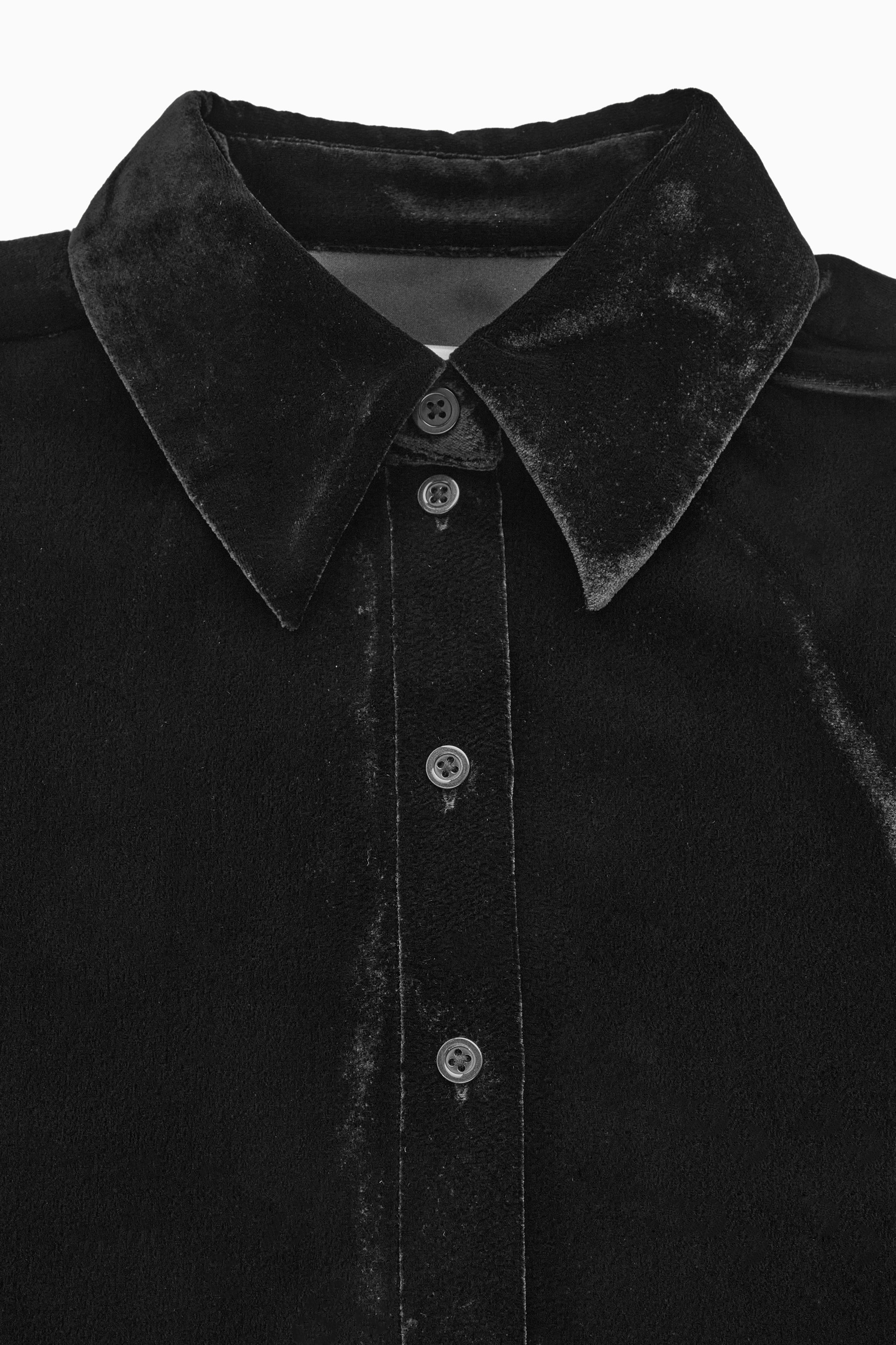 RELAXEDFIT VELVET SHIRT - BLACK | COS