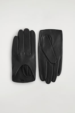 LEATHER DRIVING GLOVES — BLACK 3