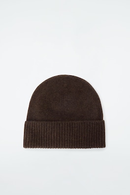 PURE CASHMERE BEANIE — DARK BROWN 4
