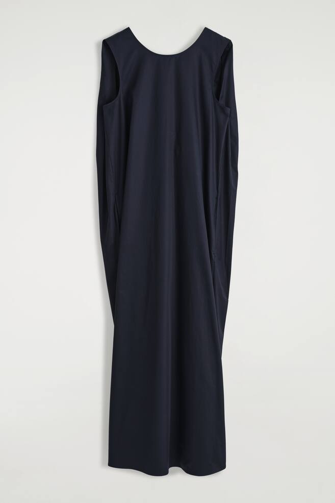 MIDIKLEID AUS BAUMWOLLE MIT TWIST-DETAIL HINTEN - NAVYBLAU - 1