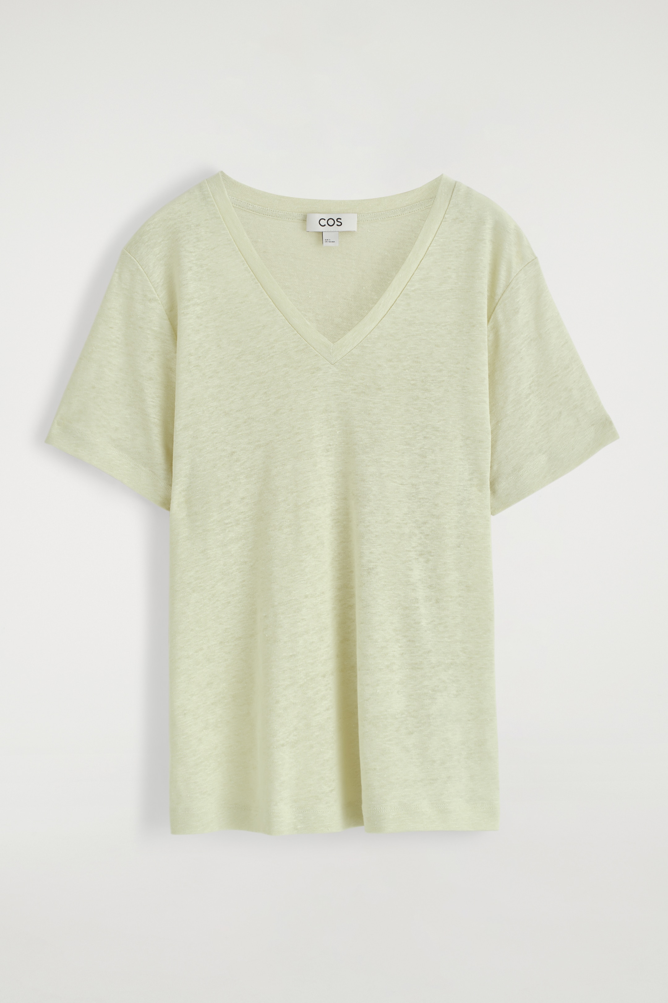 Visa större bild: V-RINGAD T-SHIRT I LINNE - LJUSGRÖN - DAM | H&M SE 4