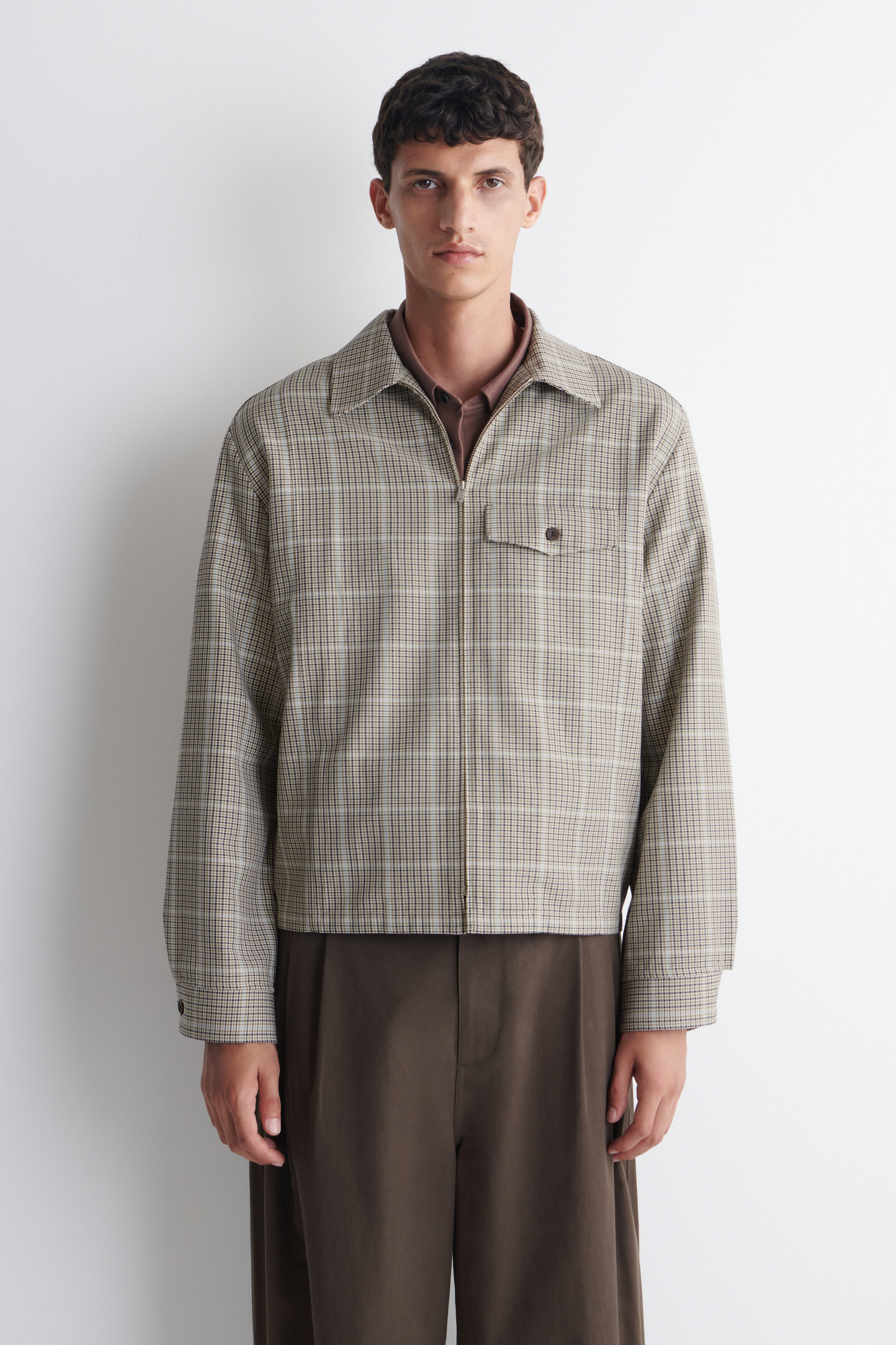 ZIP-UP COTTON-BLEND OVERSHIRT