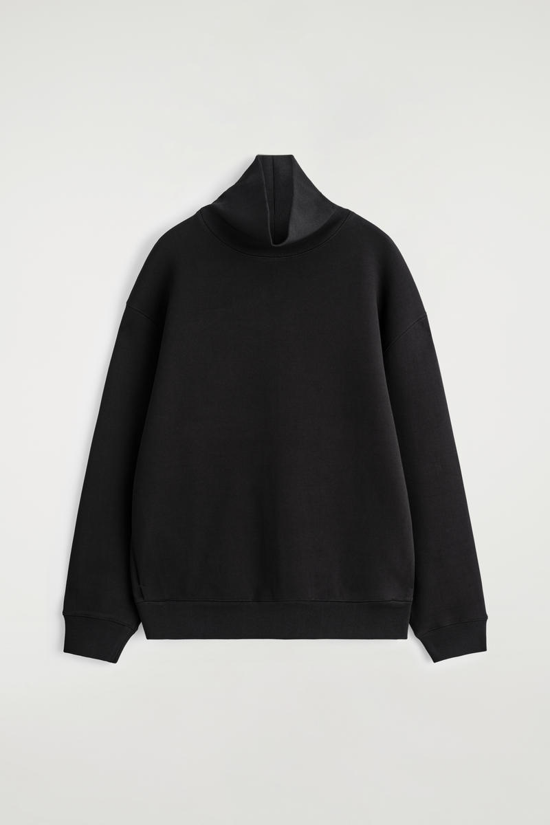 Cos Scuba Funnel-neck Sweatshirt In Black