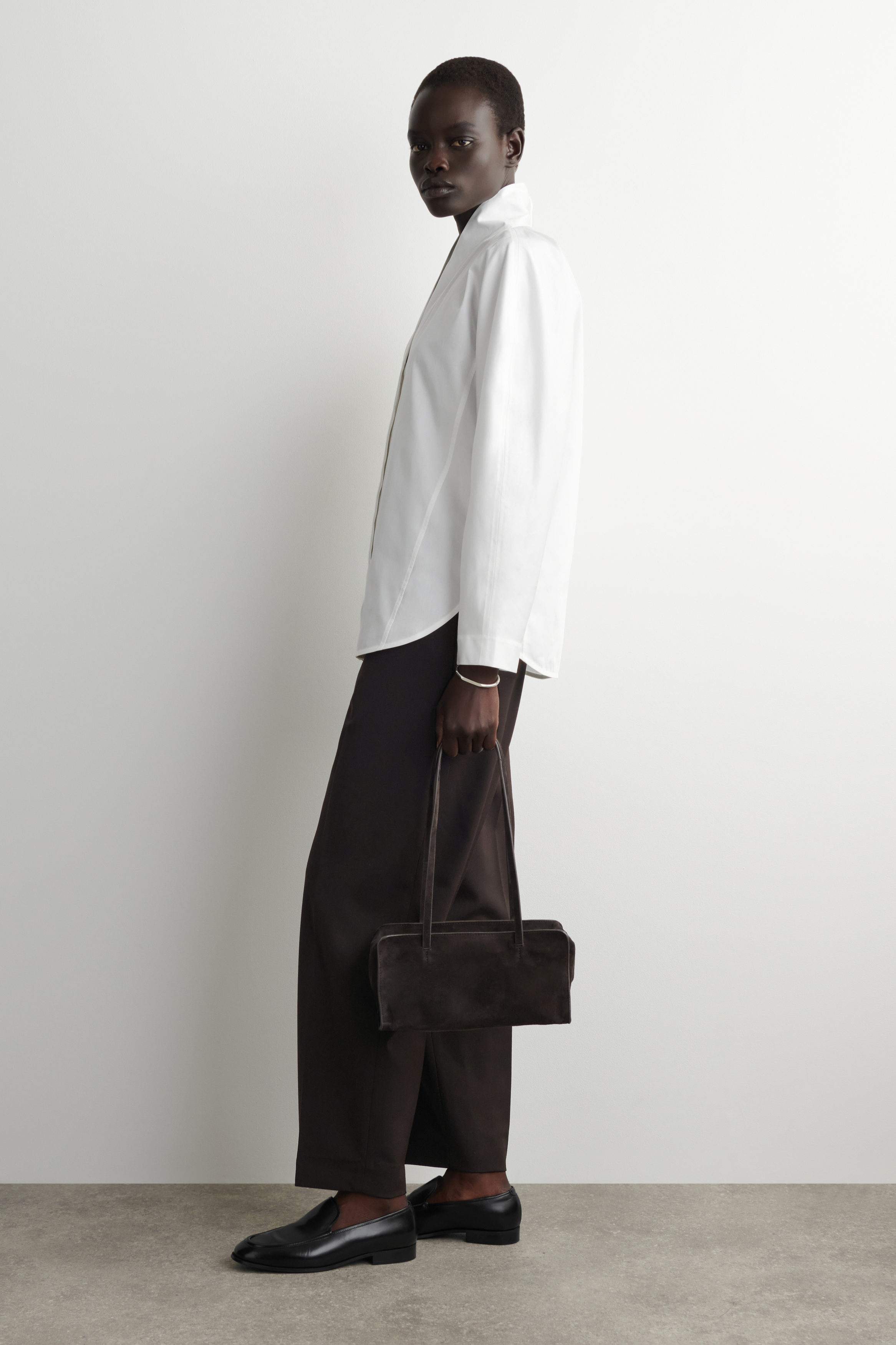 SHAWL-COLLAR COTTON BLOUSE - OFF-WHITE | COS US