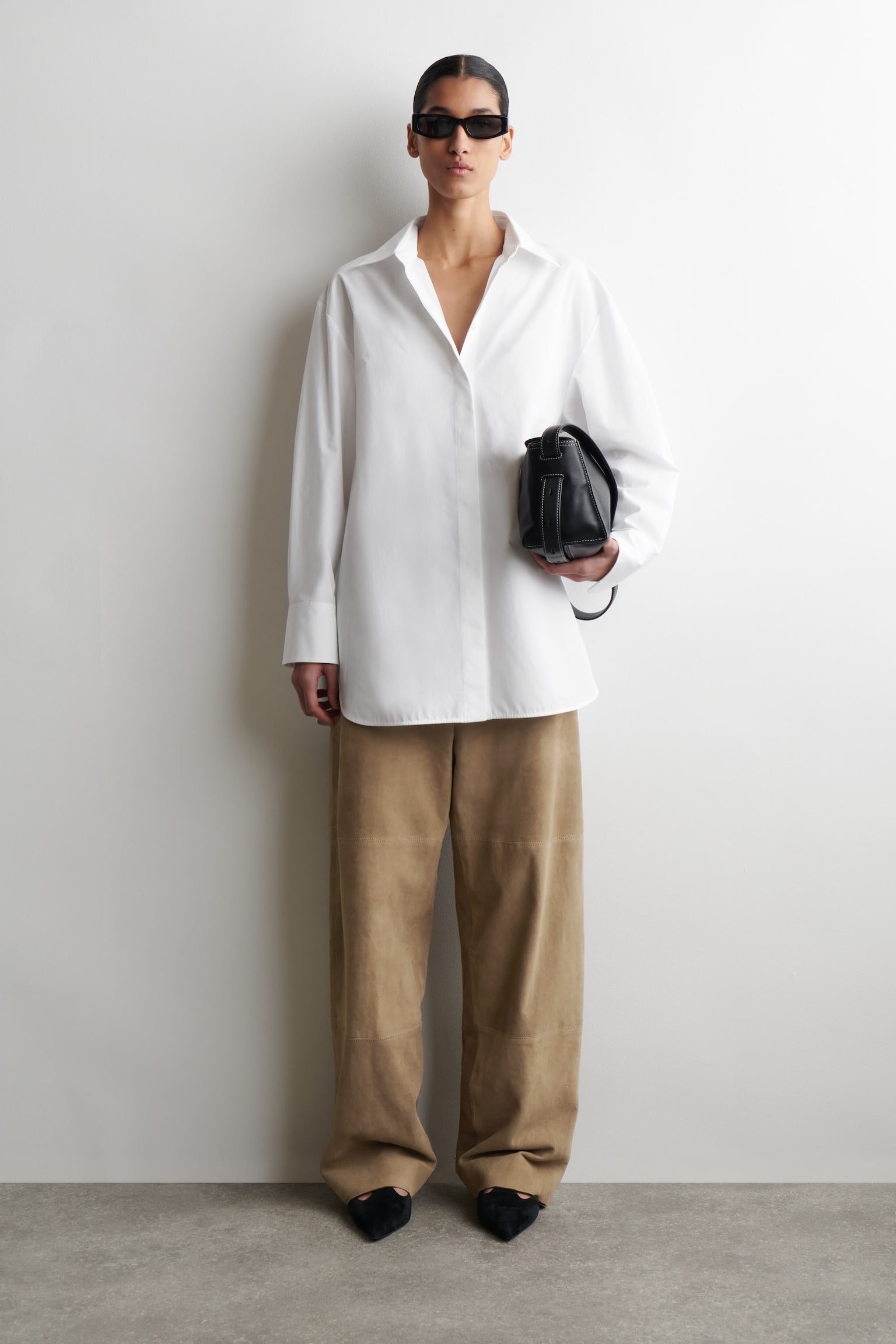 CHEMISE HABILLÉE EN COTON - BLANC/BLEU MARINE - 3