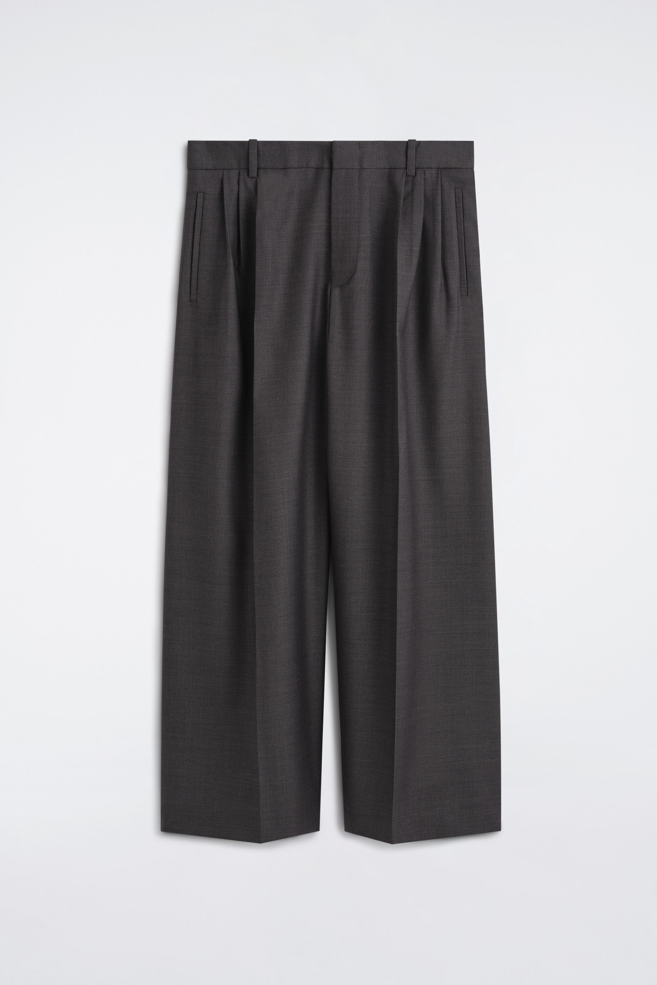 PLEATED RELAXED-FIT WIDE-LEG PANTS