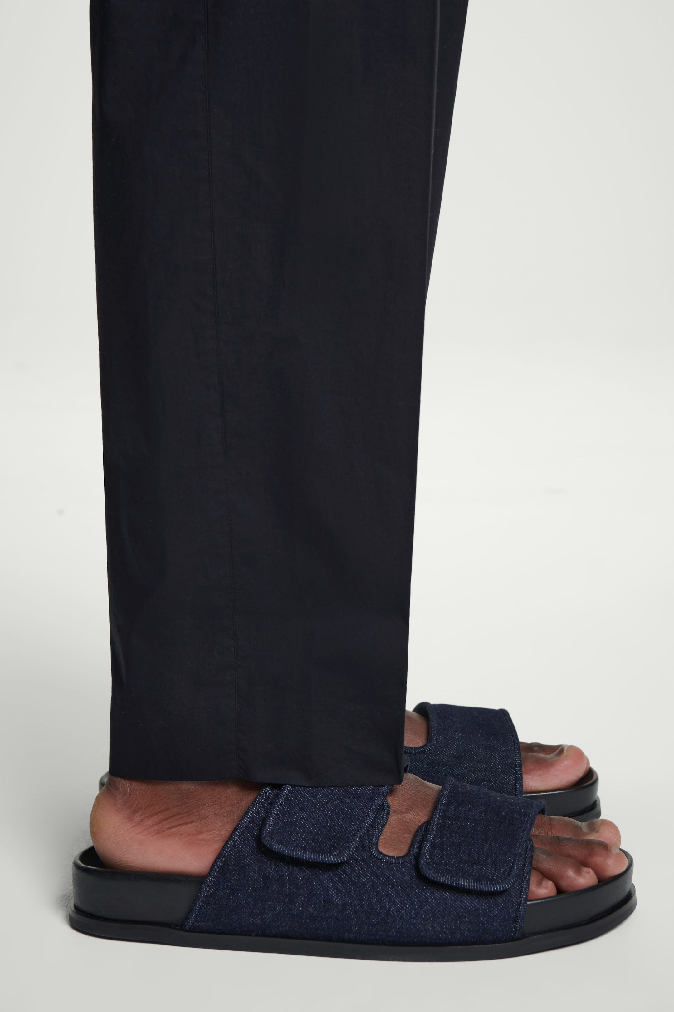 DOUBLE-STRAP DENIM SANDALS