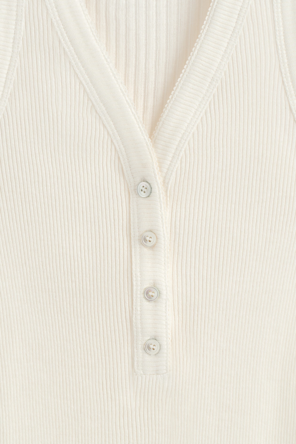 RIBBED-KNIT HENLEY TANK TOP