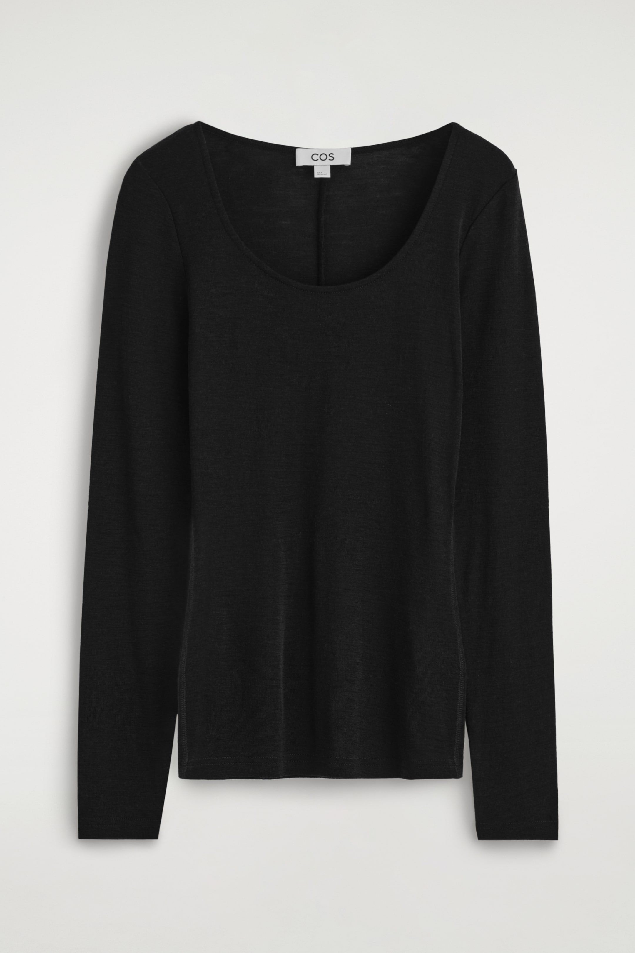 Ver imagen más grande: CAMISETA DE MANGA LARGA DE LANA MERINO - NEGRO - MUJER | H&M ES 5