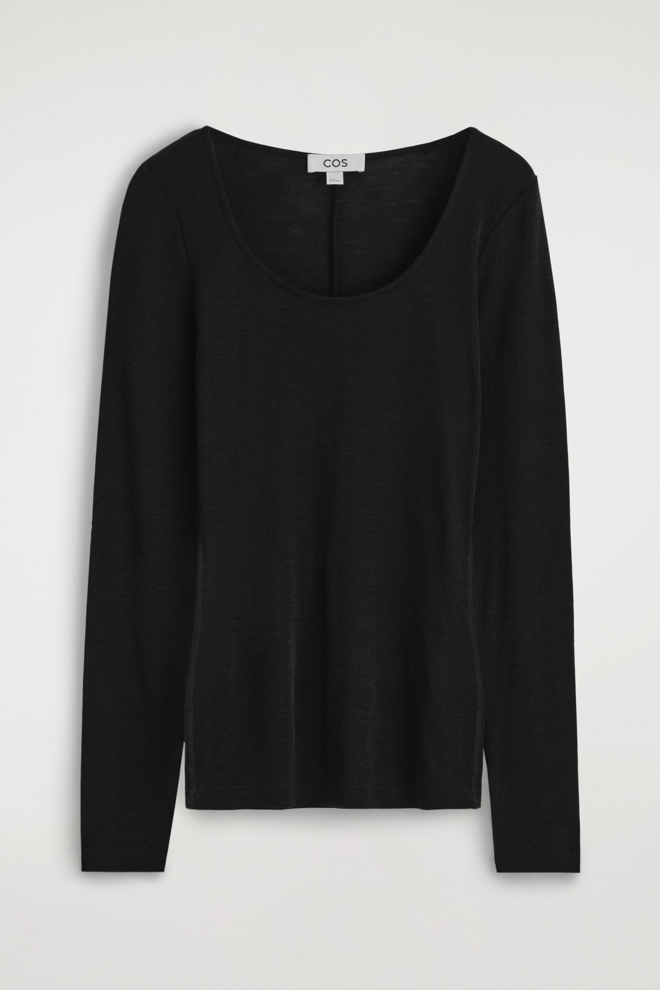 MERINO WOOL SCOOP-NECK TOP