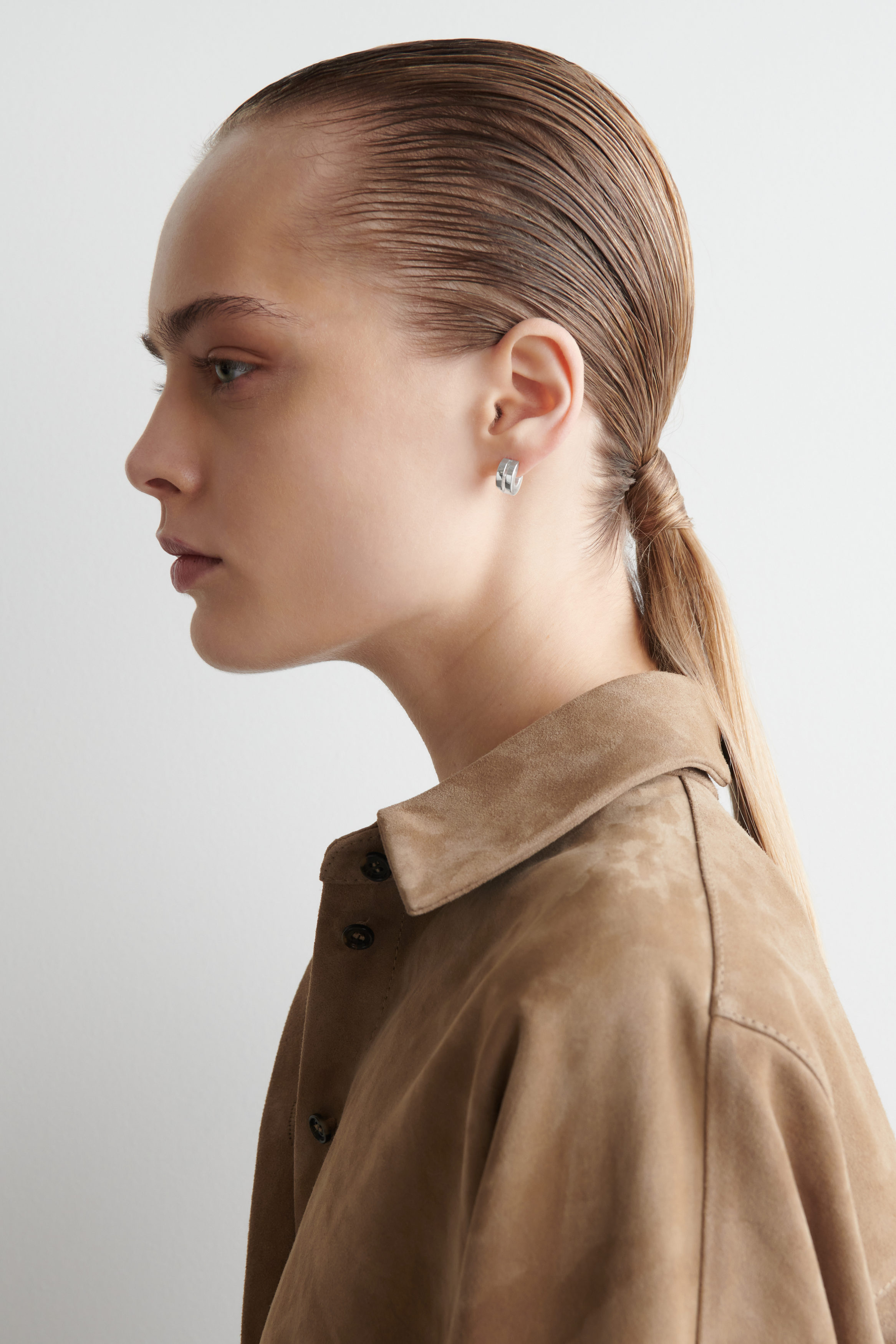 STACKED MINI HOOP EARRINGS - SILVER | COS