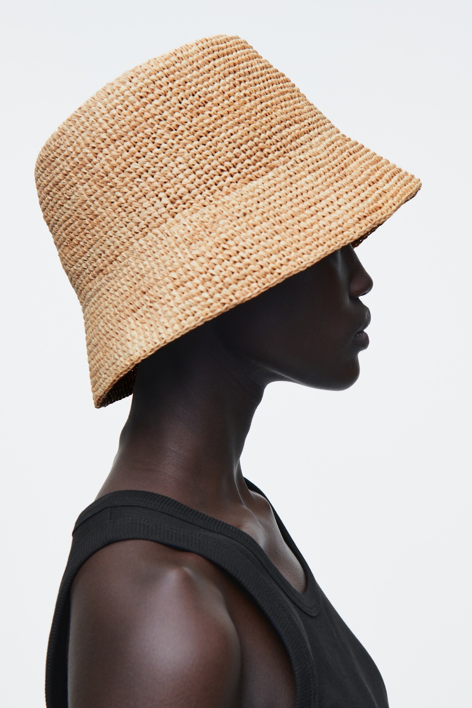 STRAW BUCKET HAT - BEIGE/BROWN - 4