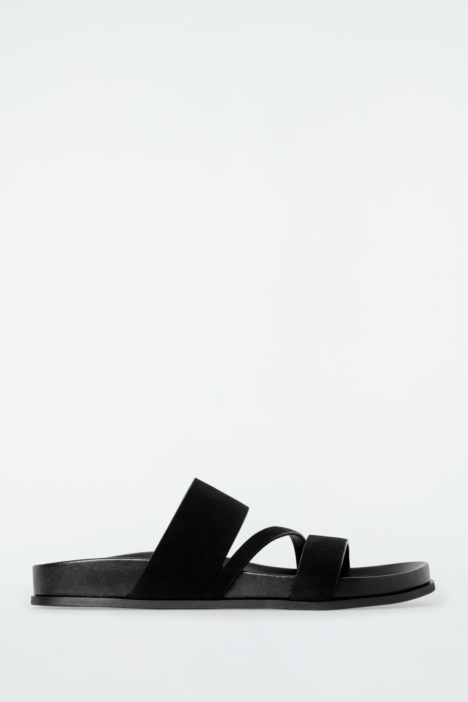 SANDALIAS DE TIRAS DE ANTE - NEGRO/BEIGE - 2
