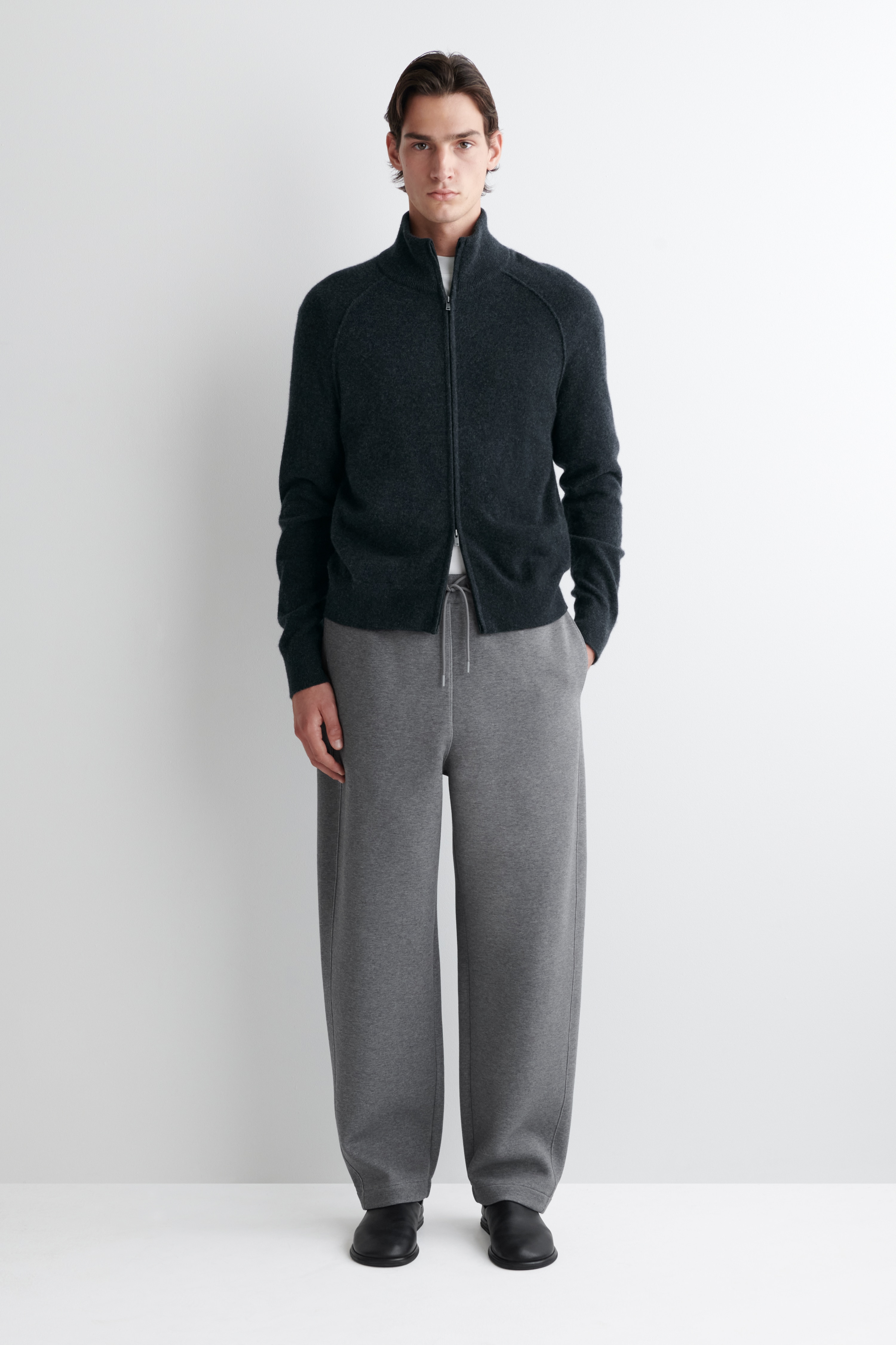 PANTALONI JOGGER SCUBA CU CROIALĂ BARREL-LEG - GREY MÉLANGE