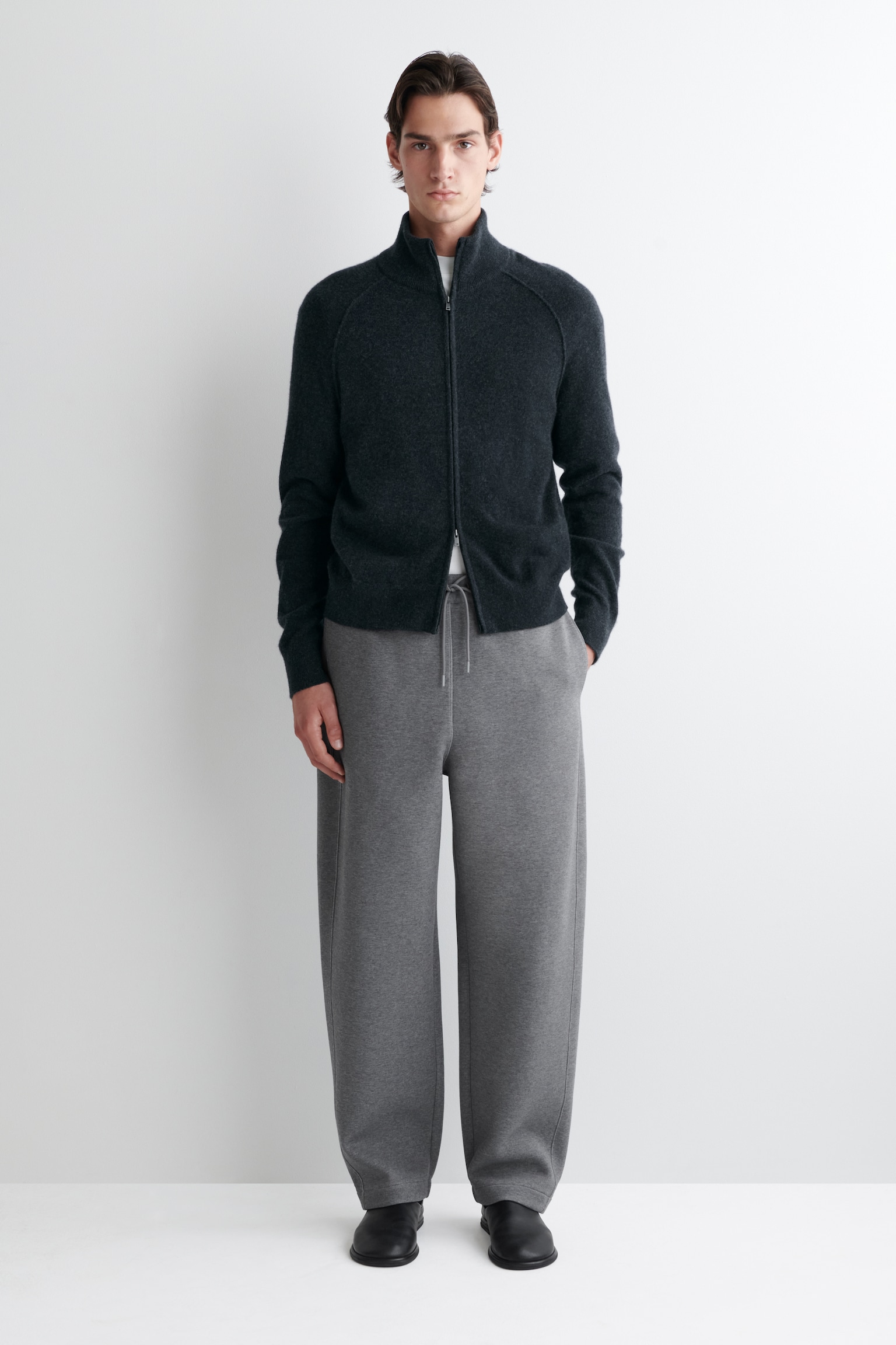SCUBA BARREL-LEG JOGGERS - GREY MÉLANGE/BLACK