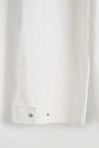 Space Cotton Woven Barrel-Leg Trousers Ensemble