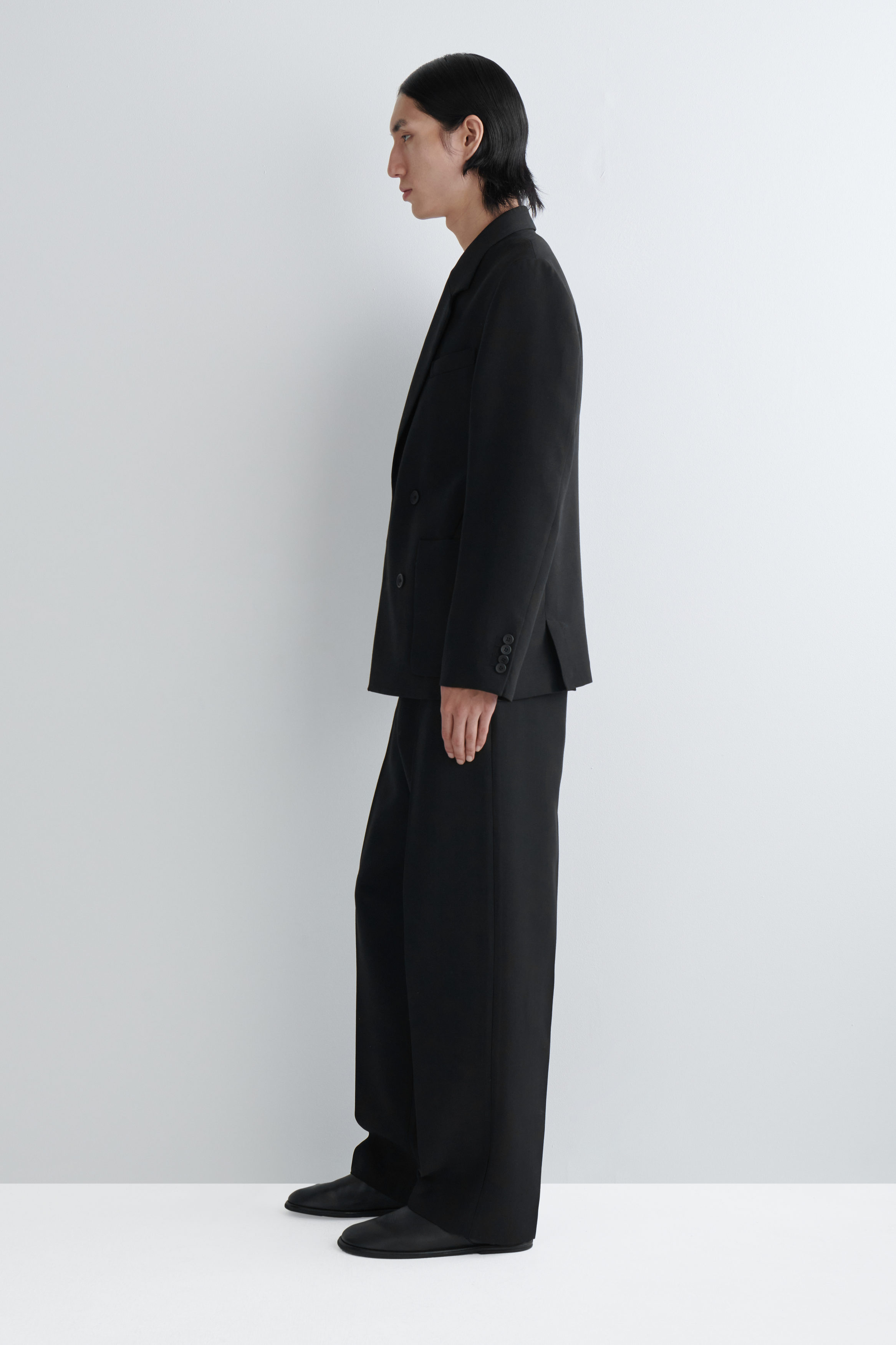 UNSTRUCTURED WOOL-BLEND BLAZER - BLACK | COS DE
