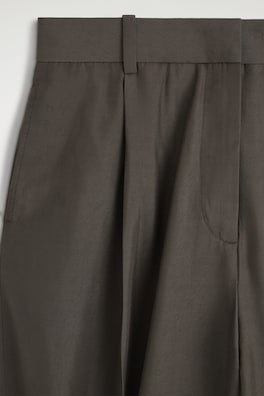 PLEATED BALLOON-LEG PANTS — BROWN 6