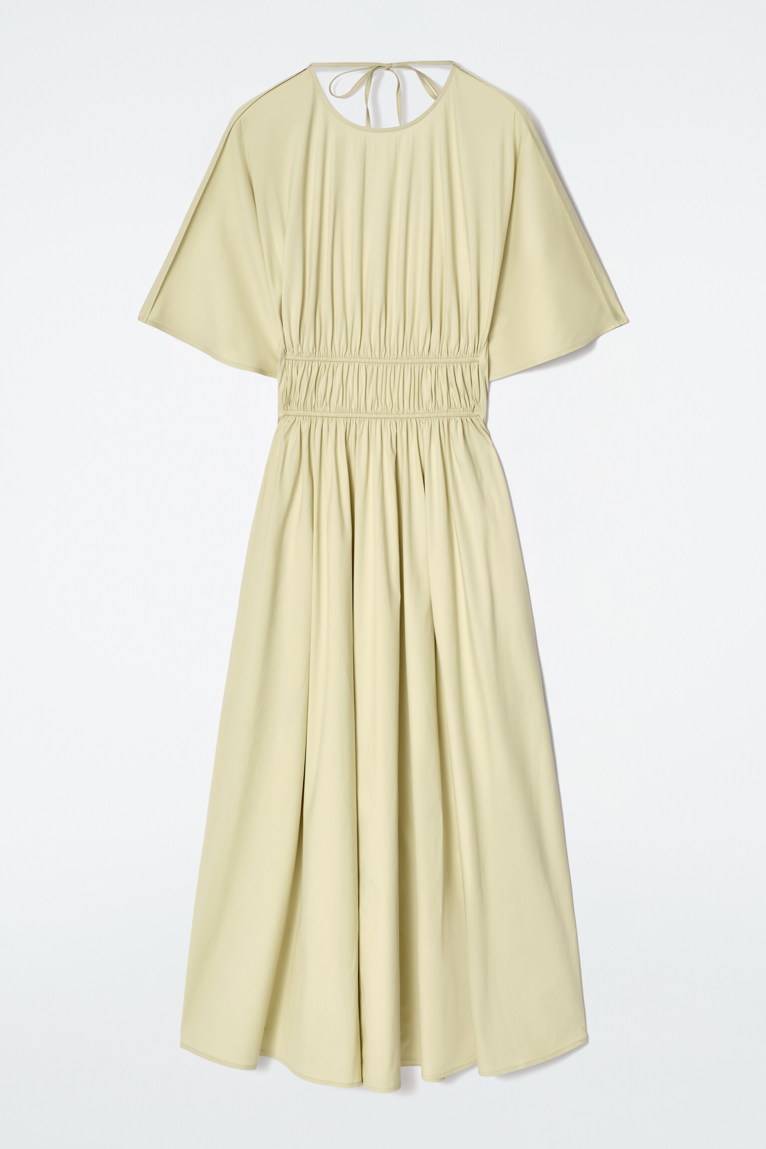 VESTIDO MIDI FRUNCIDO CON ESPALDA DESCUBIERTA - PISTACHO/NEGRO - 2