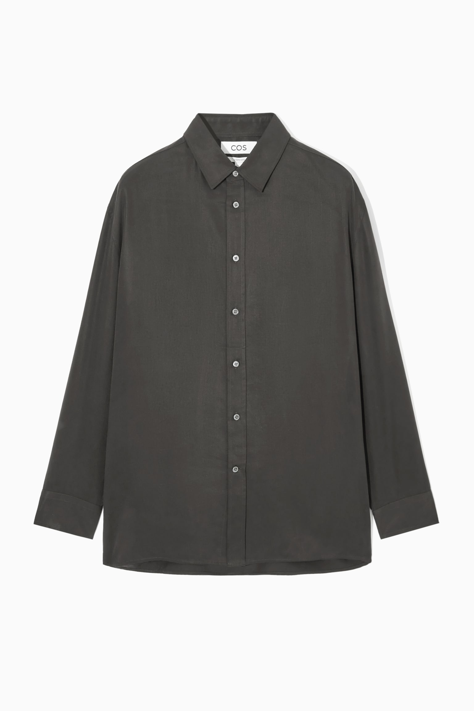 OVERSIZED LIGHTWEIGHT TWILL SHIRT - DARK GREY/LIGHT GREEN