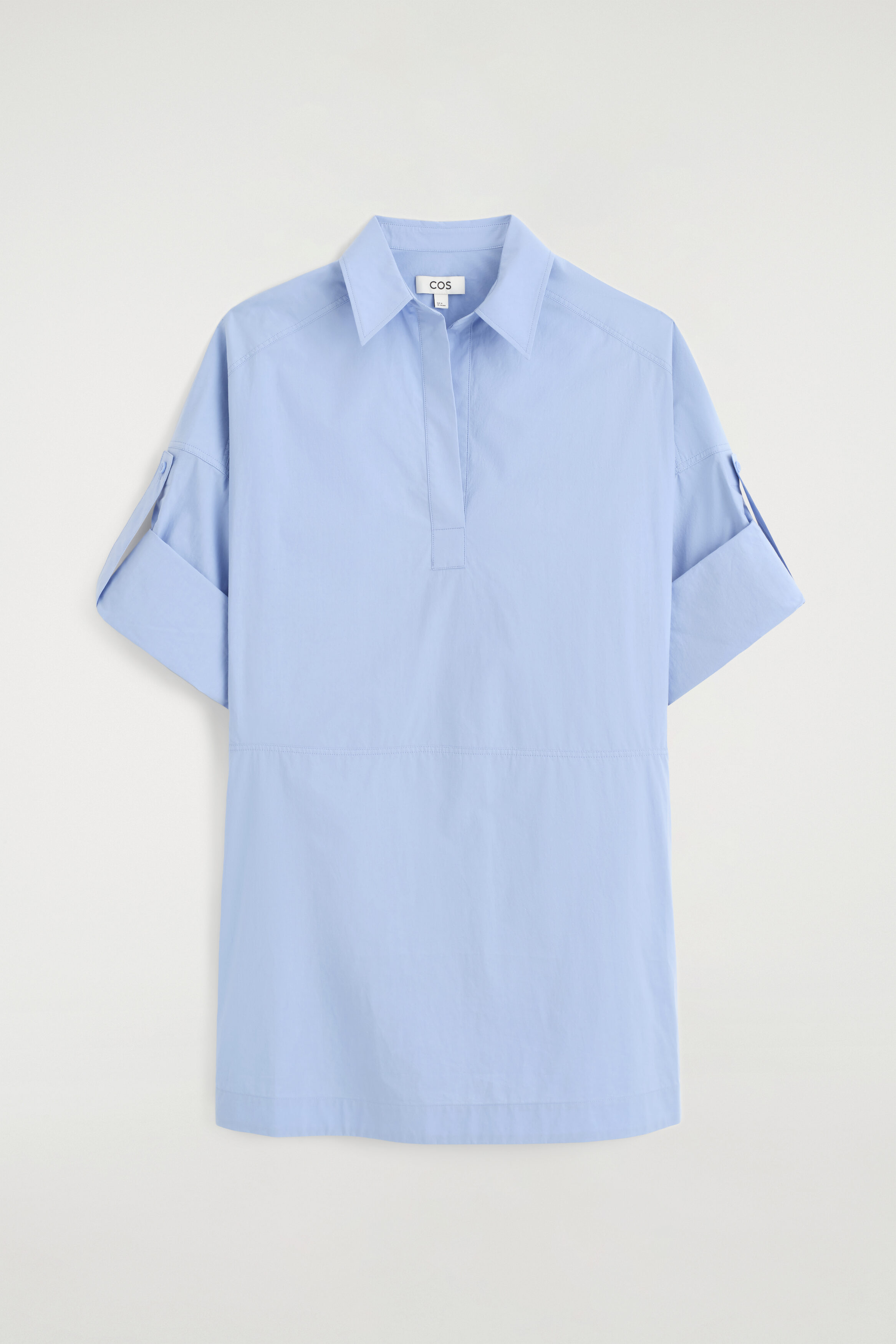 COTTON-POPLIN SHORT-SLEEVED SHIRT DRESS - thumbnail 5