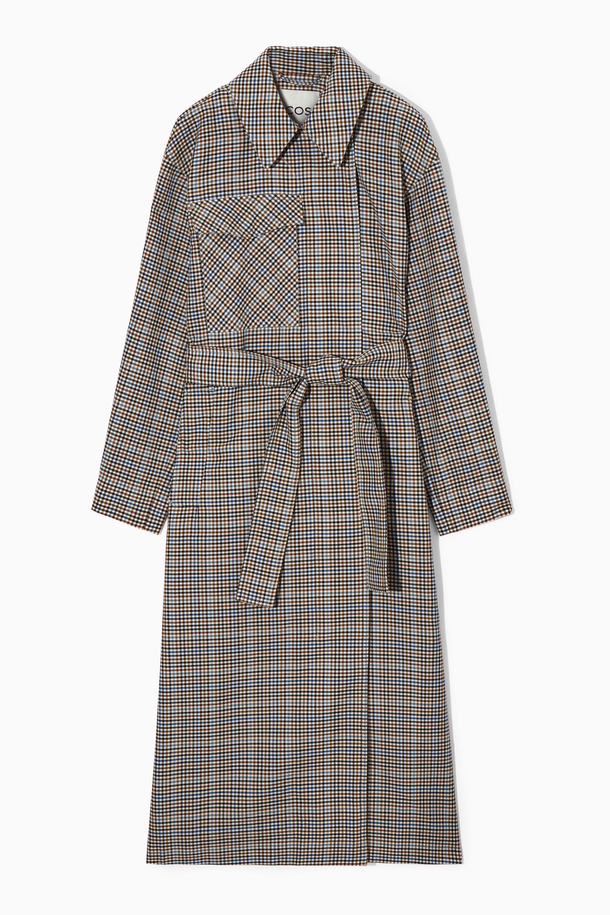 CHECKED UTILITY TRENCH COAT - MULTICOLORED / CHECKED | COS