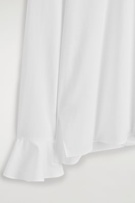 FLARED-CUFF COTTON BLOUSE — WHITE 6