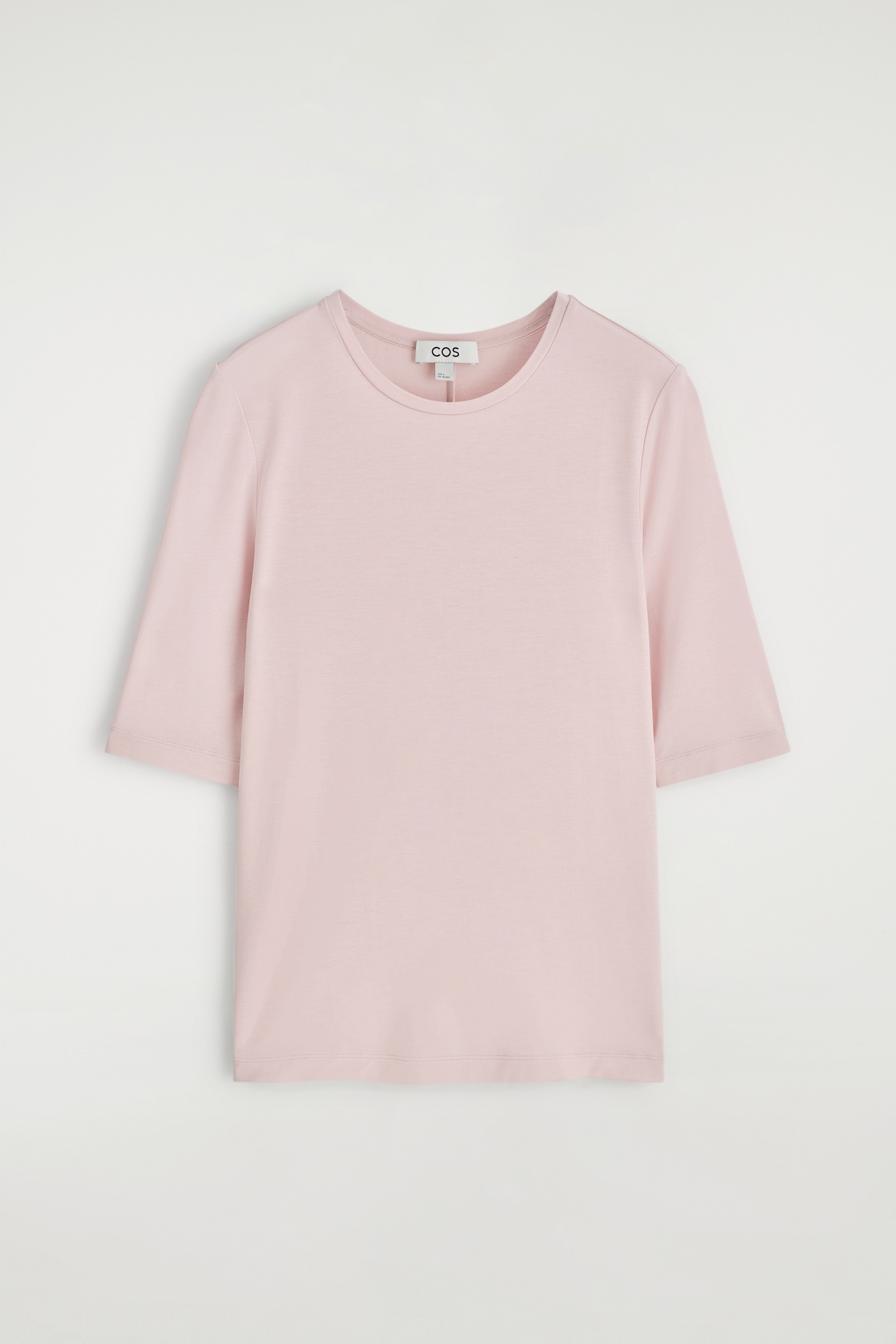 LEICHTES, SCHMAL GESCHNITTENES T-SHIRT - HELLROSA/HELLBEIGE MELIERT/BURGUNDERROT - 2