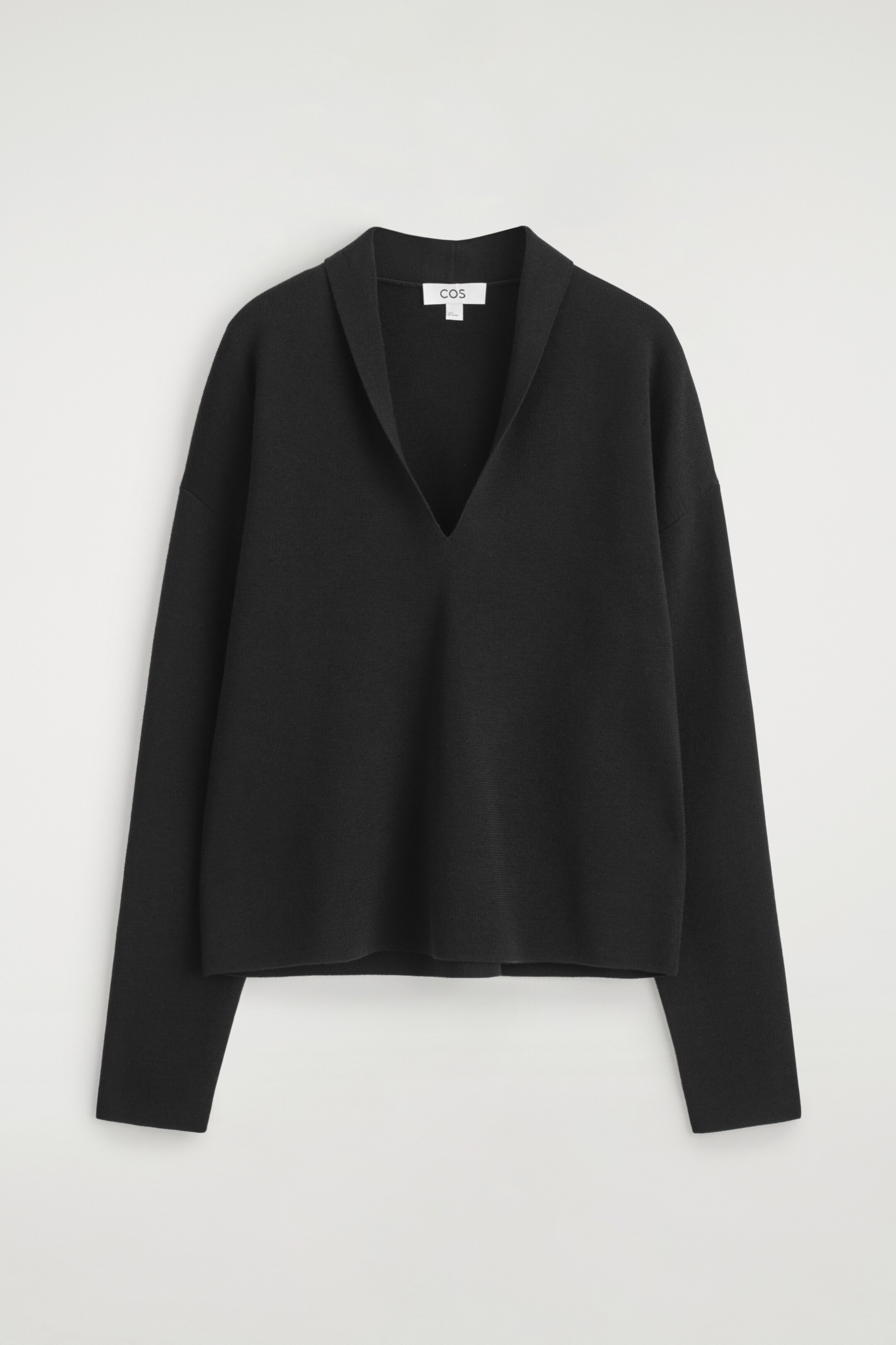 Visualizza immagine più grande: MAGLIONE CON SCOLLO A V IN LANA MERINO - NERO - DONNA | H&M IT 6