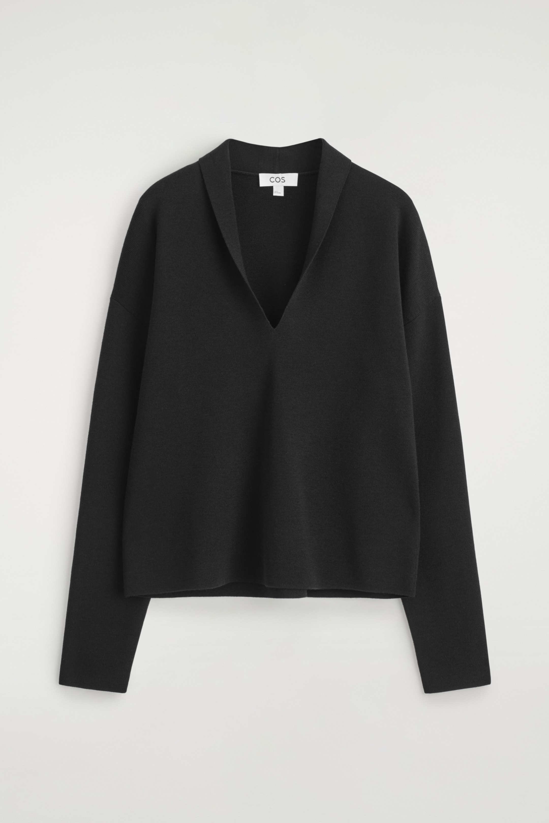 Visualizza immagine più grande: MAGLIONE CON SCOLLO A V IN LANA MERINO - NERO - DONNA | H&M IT 6