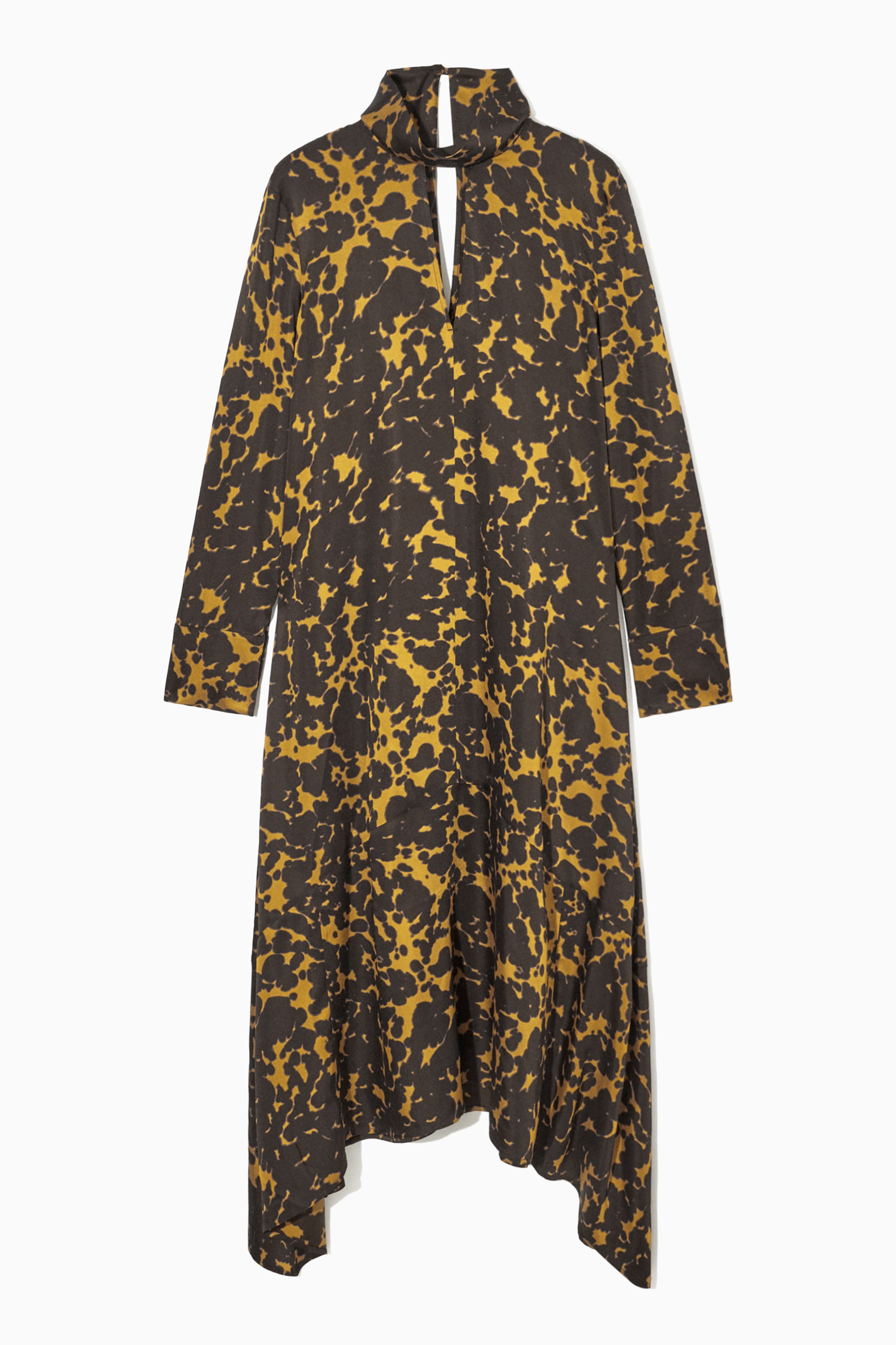 Ingrandisci l'immagine: ASYMMETRIC PRINTED MIDI DRESS - BROWN / BLACK / TORTOISESHELL - DONNA | H&M CH 1