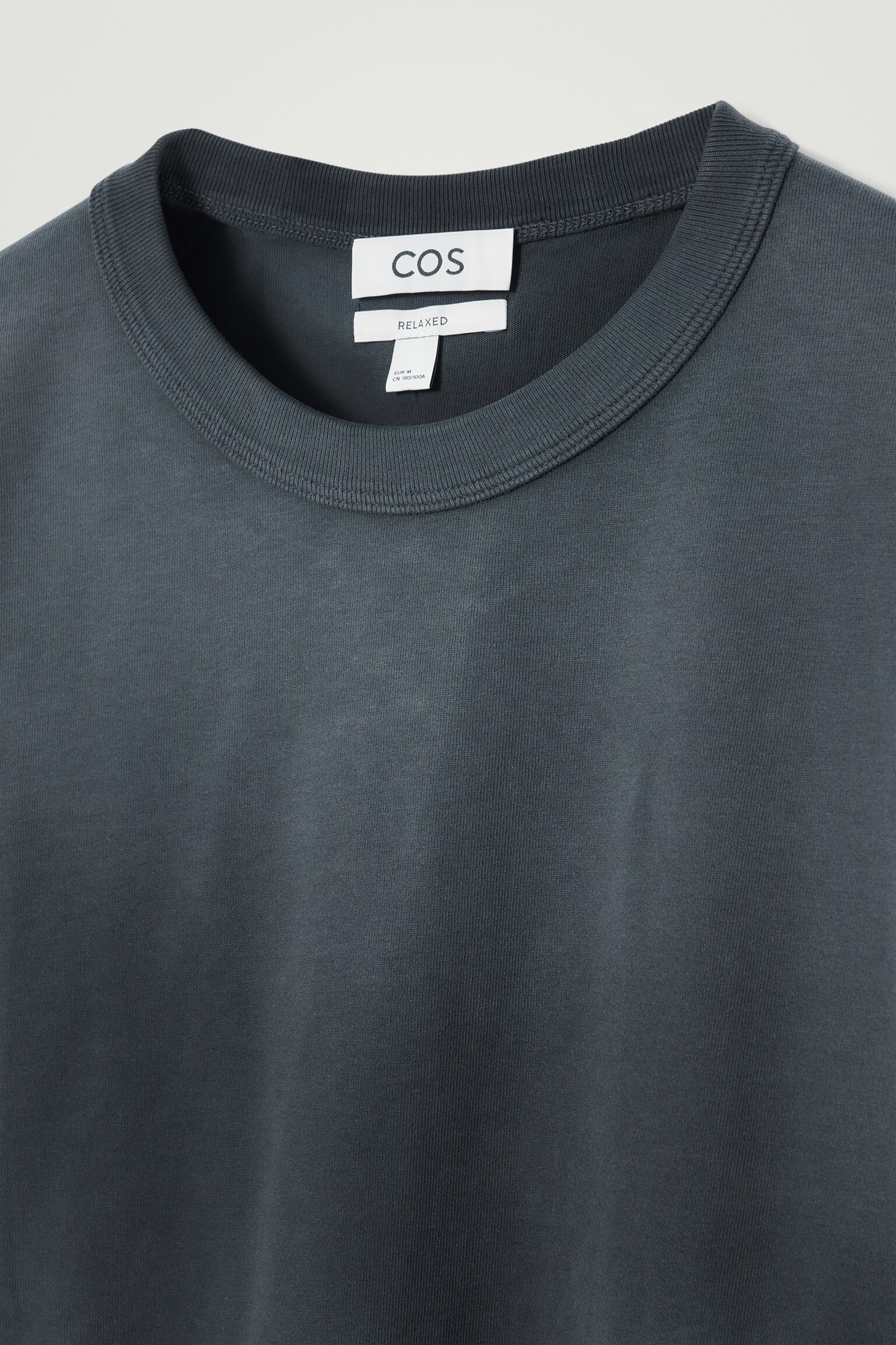 RELAXED HEAVYWEIGHT LONG-SLEEVED T-SHIRT - STEEL BLUE/KHAKI - 2