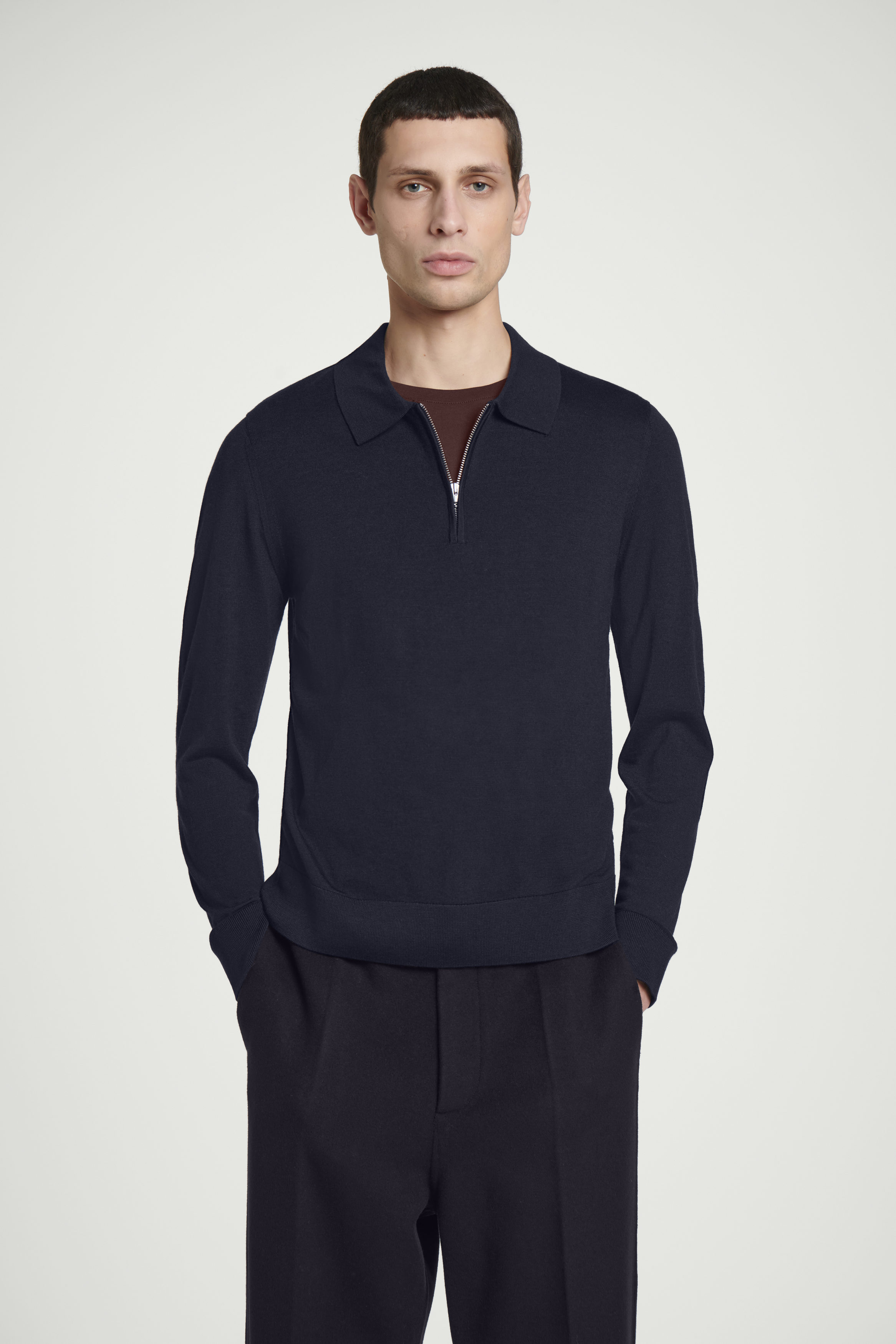 TTTMSW Zipup knit polo shirt (NAVY) サイズL 710b80rTdqL._AC_SX522_.jpg