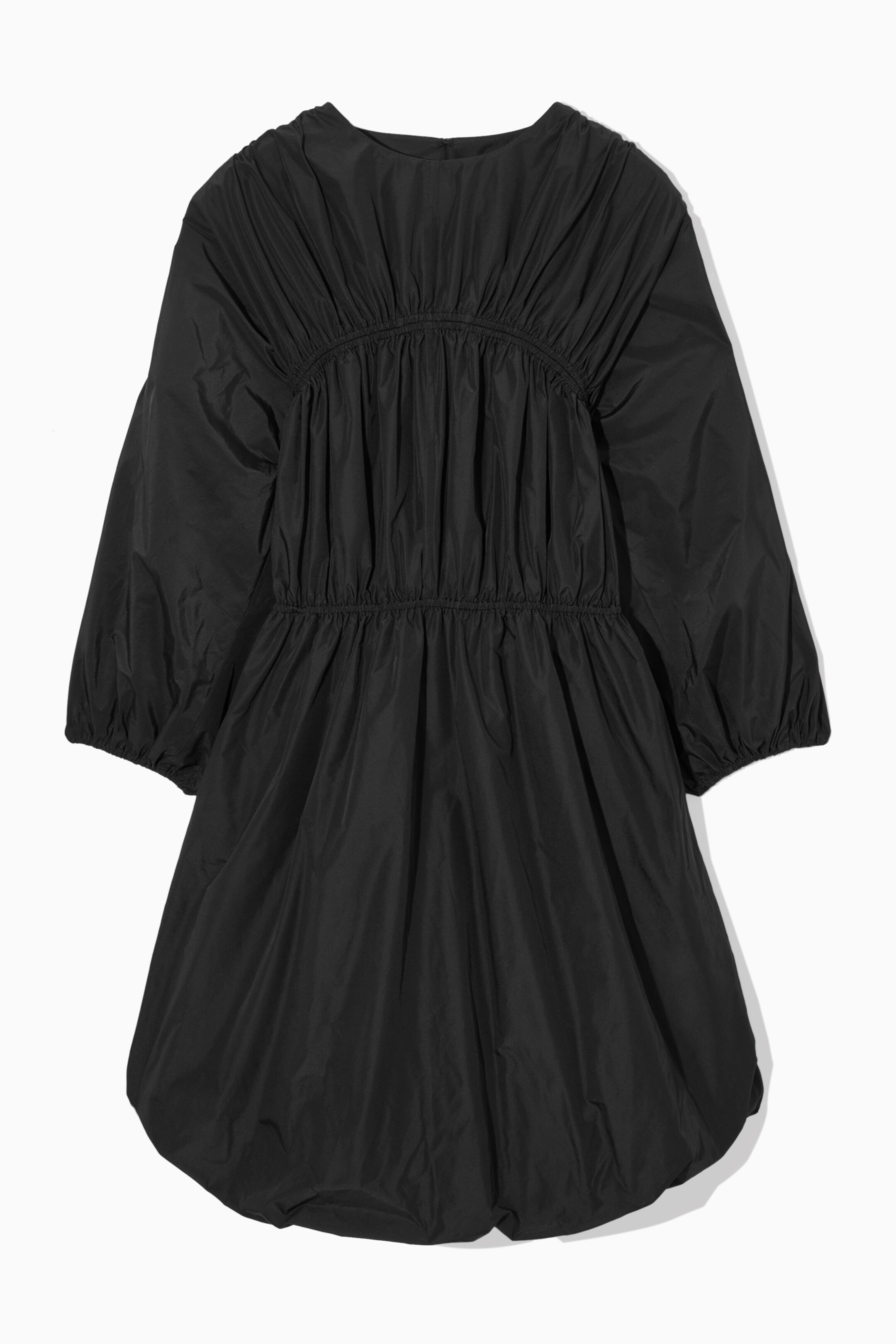 Ingrandisci l'immagine: OPEN-BACK SHIRRED BALLOON MINI DRESS - BLACK - DONNA | H&M CH 1