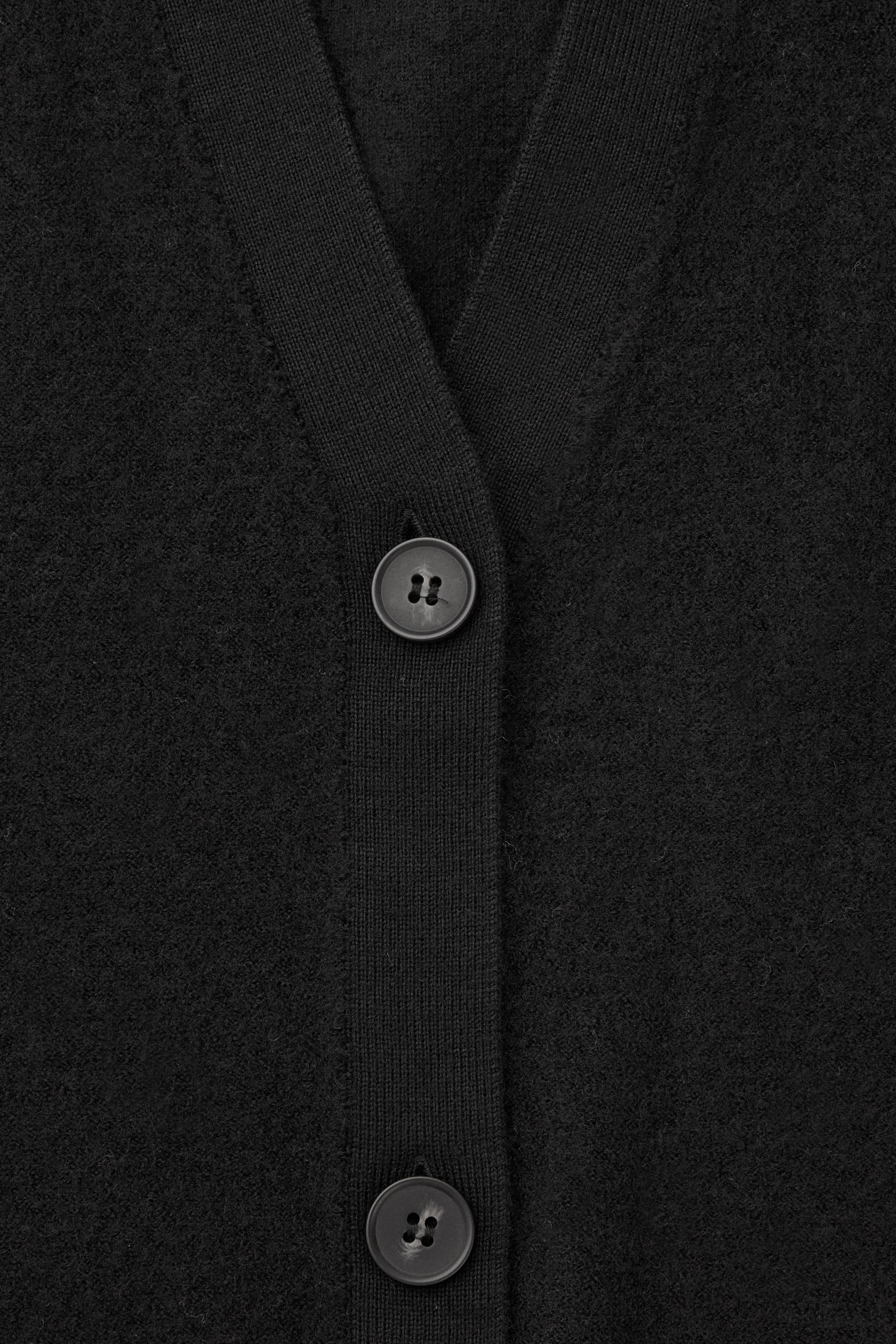 View larger image: LONGLINE MERINO WOOL CARDIGAN - BLACK - Ladies | H&M GB 2