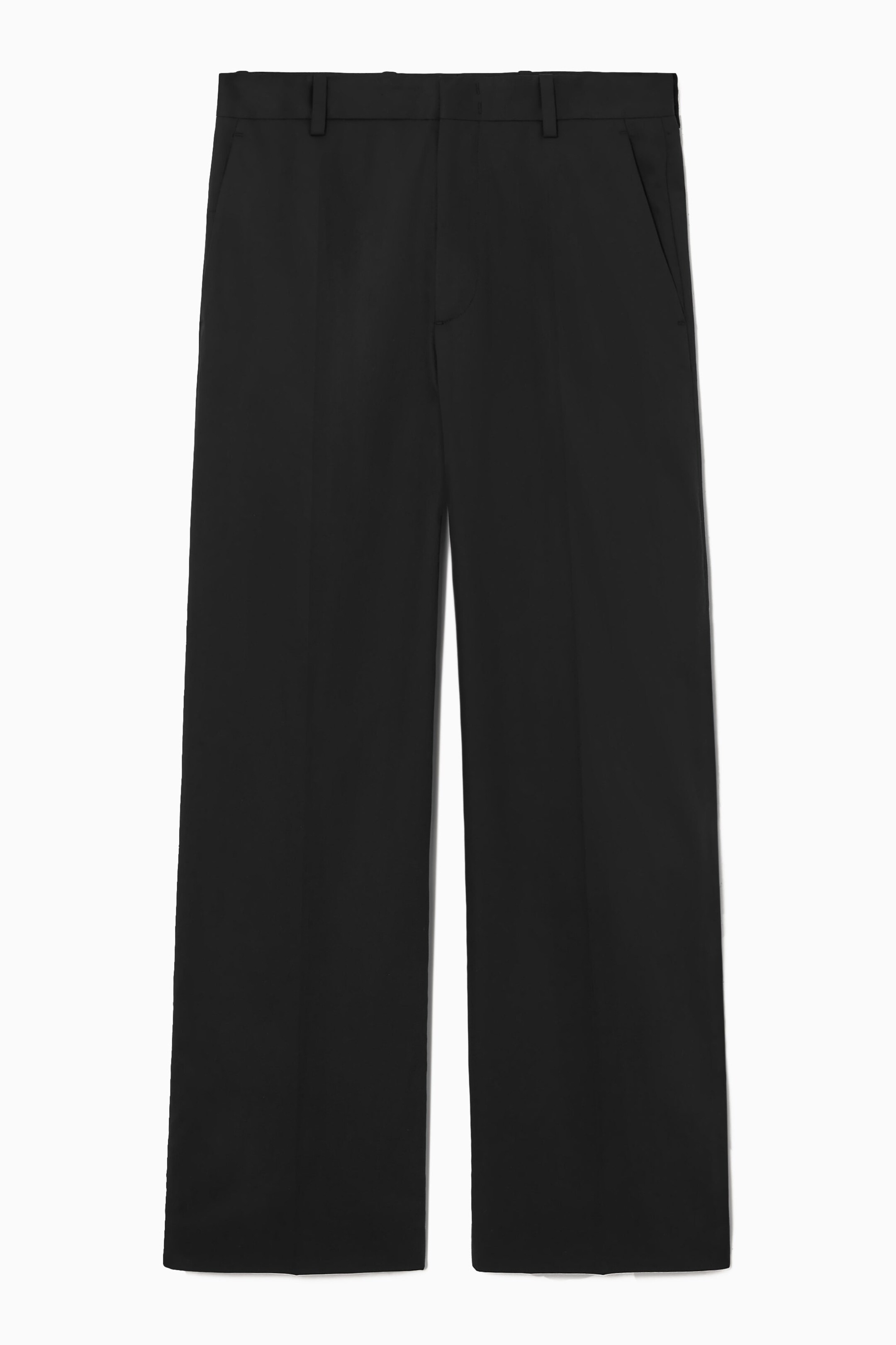 RELAXED LINEN WIDE-LEG TROUSERS