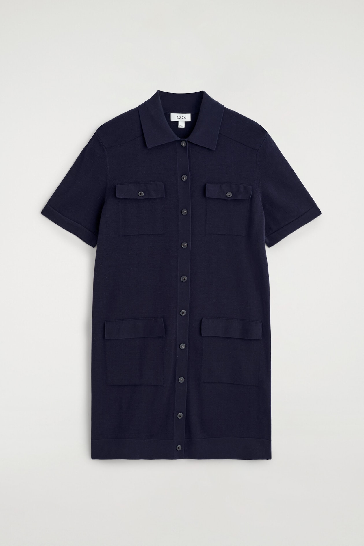 COS Women's Pocket-Detail Knitted Mini Dress in Navy | Cotton | Size: Medium COS Women's Pocket-Detail Knitted Mini Dress in Navy | Cotton | Size: Medium