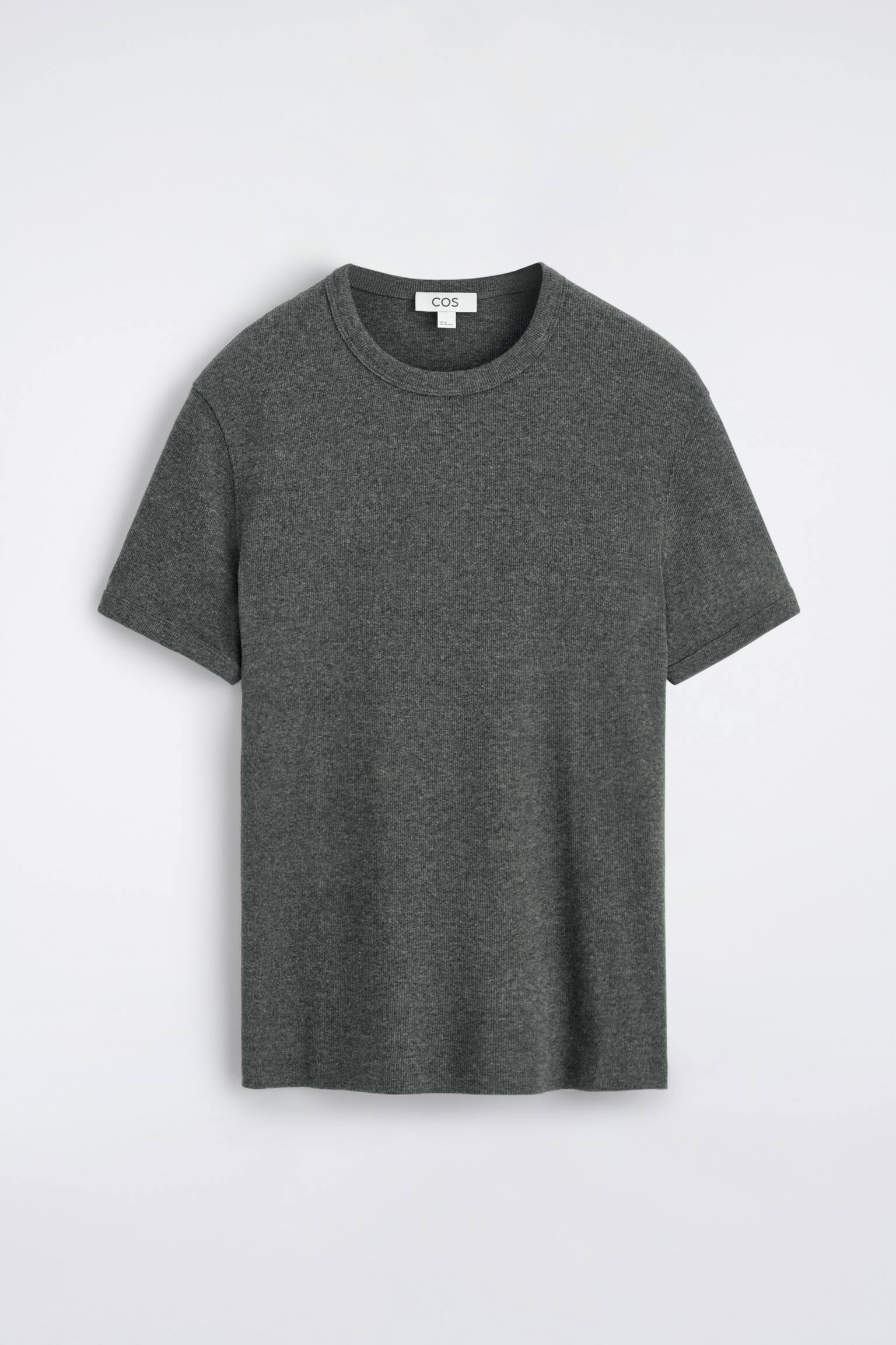 חולצת טי צמודה מריב כותנה - פחם/לבן/חום/כחול כהה/אפור בהיר/שחור - 2