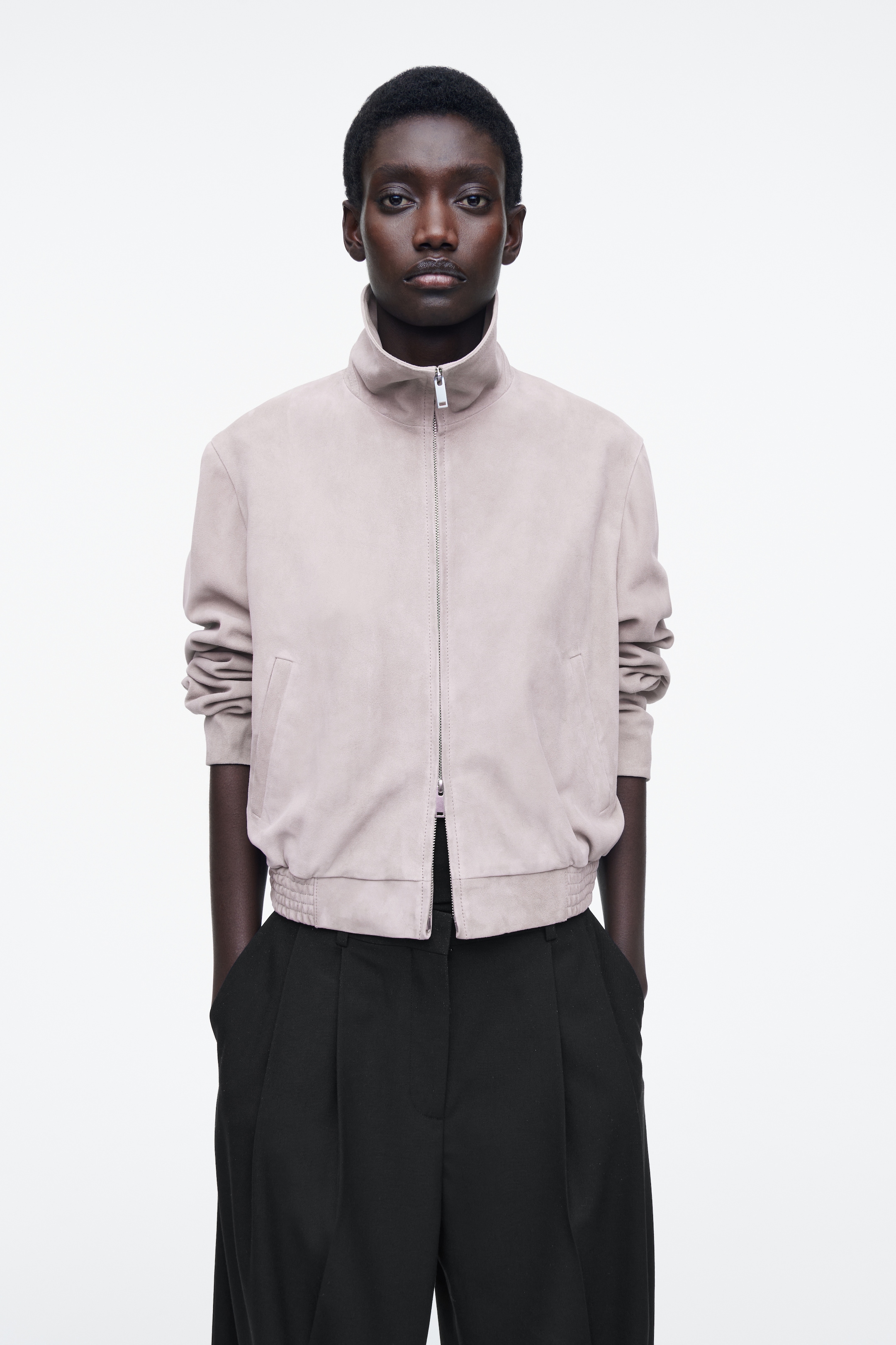 View larger image: SUEDE BOMBER JACKET - LILAC - Ladies | H&M GB 1